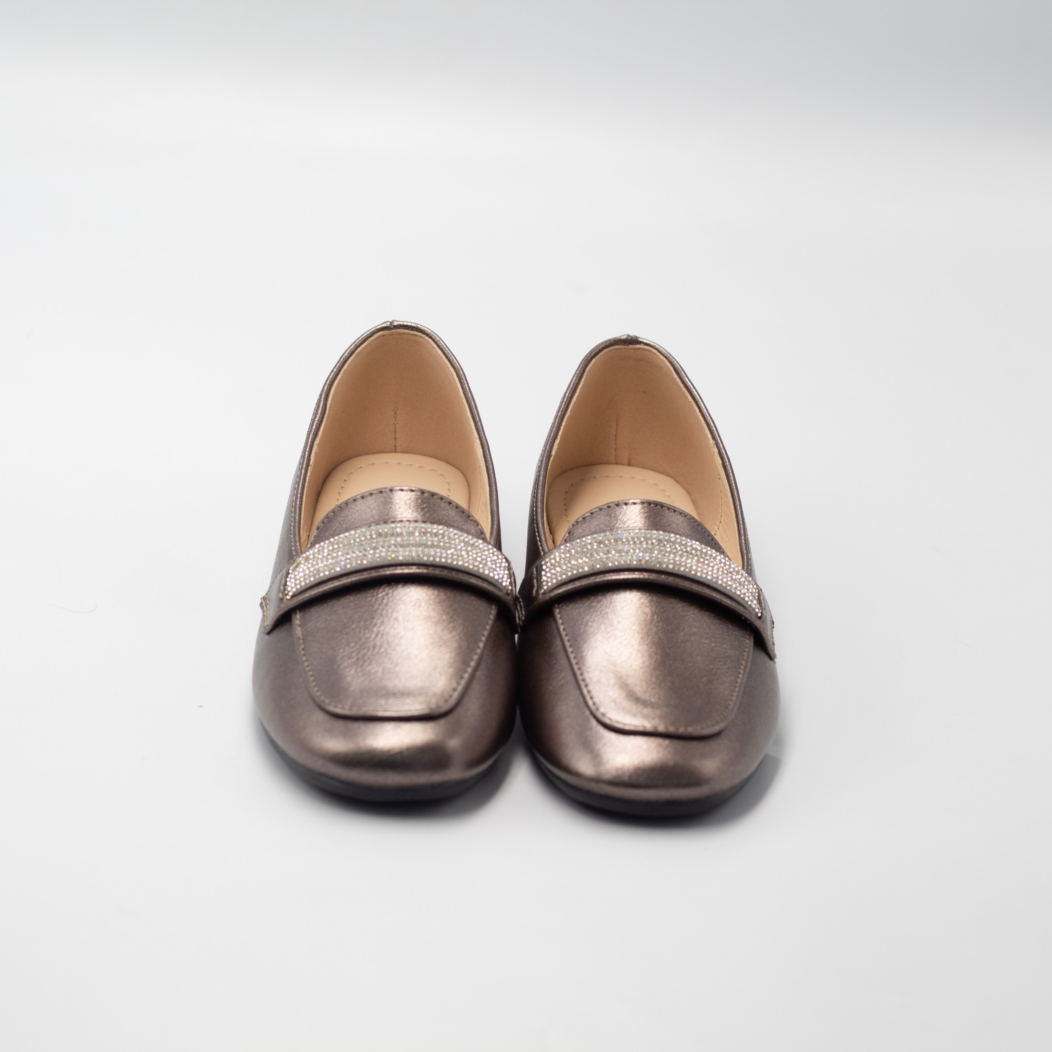 Dilara girls slip on with diamante trim pewter