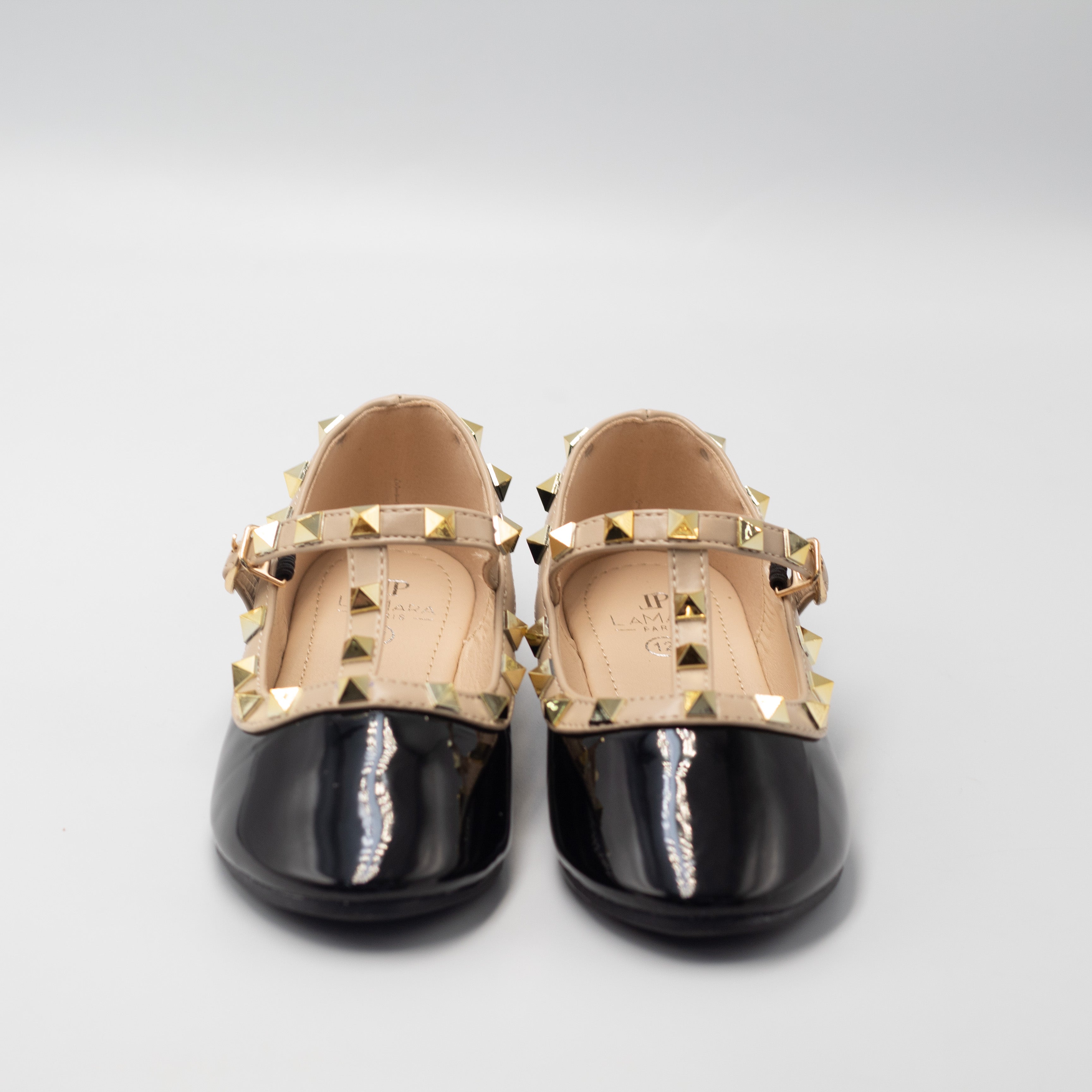 Caria girls dress pump with studded detail black