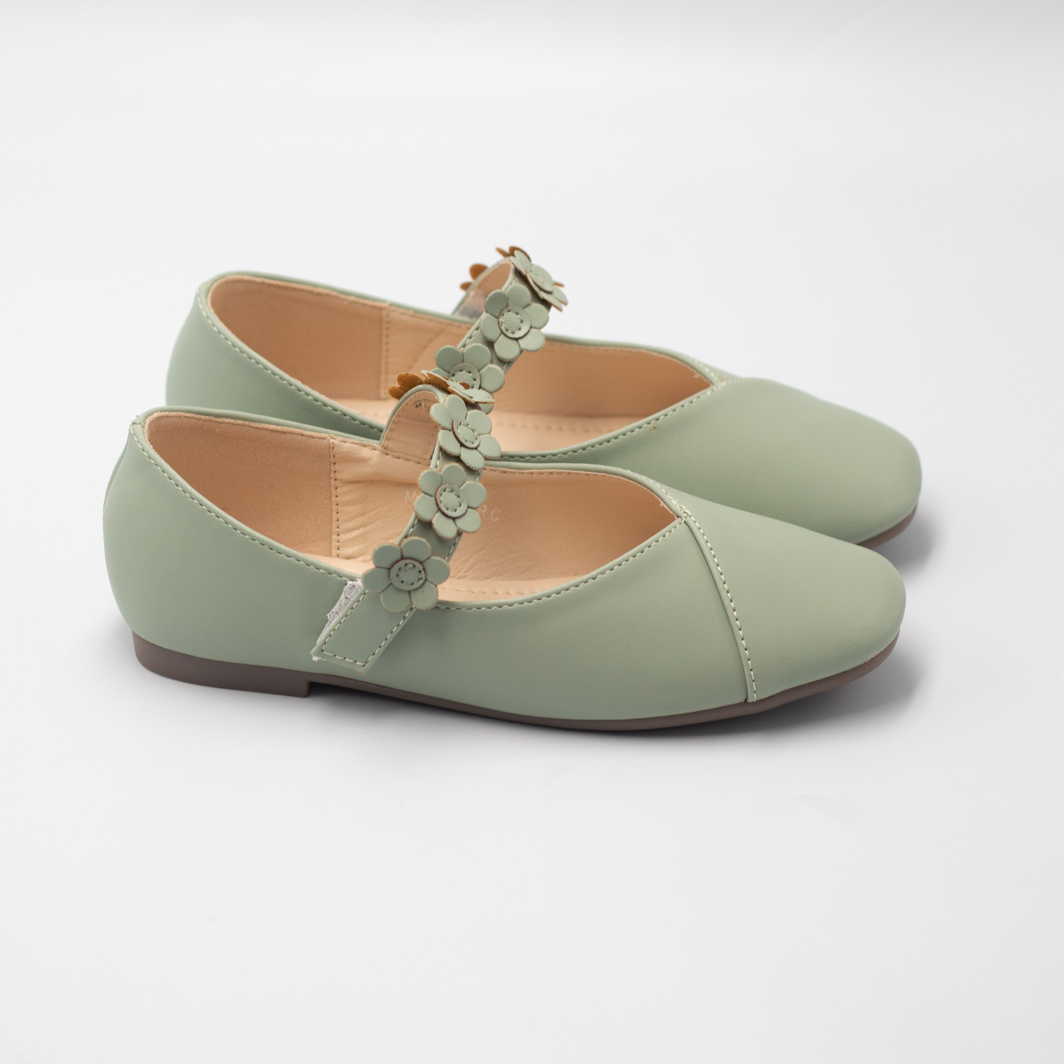 Asli girls one flower belt pump green