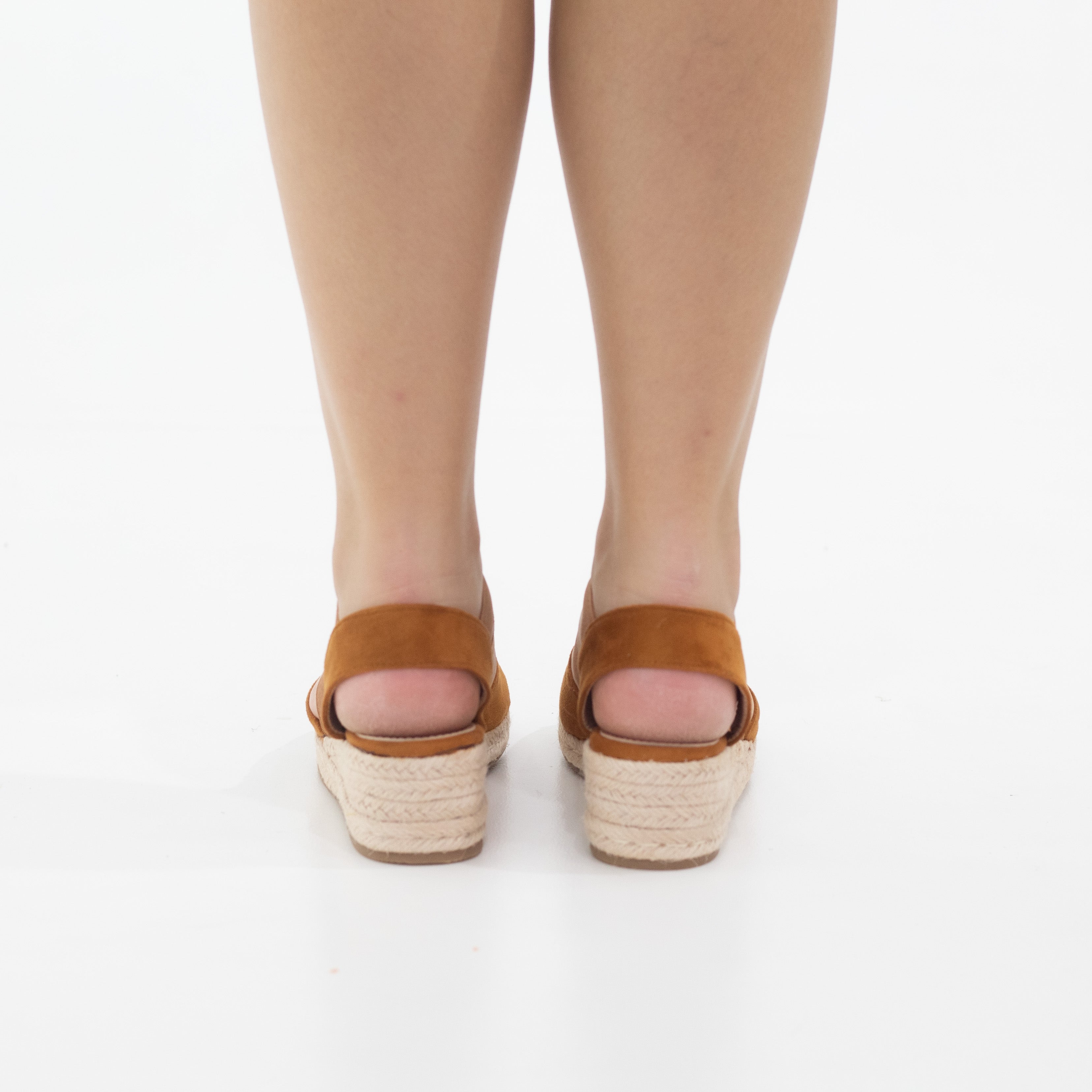 Hype 5.5cm wedge espadrille with elastic brown