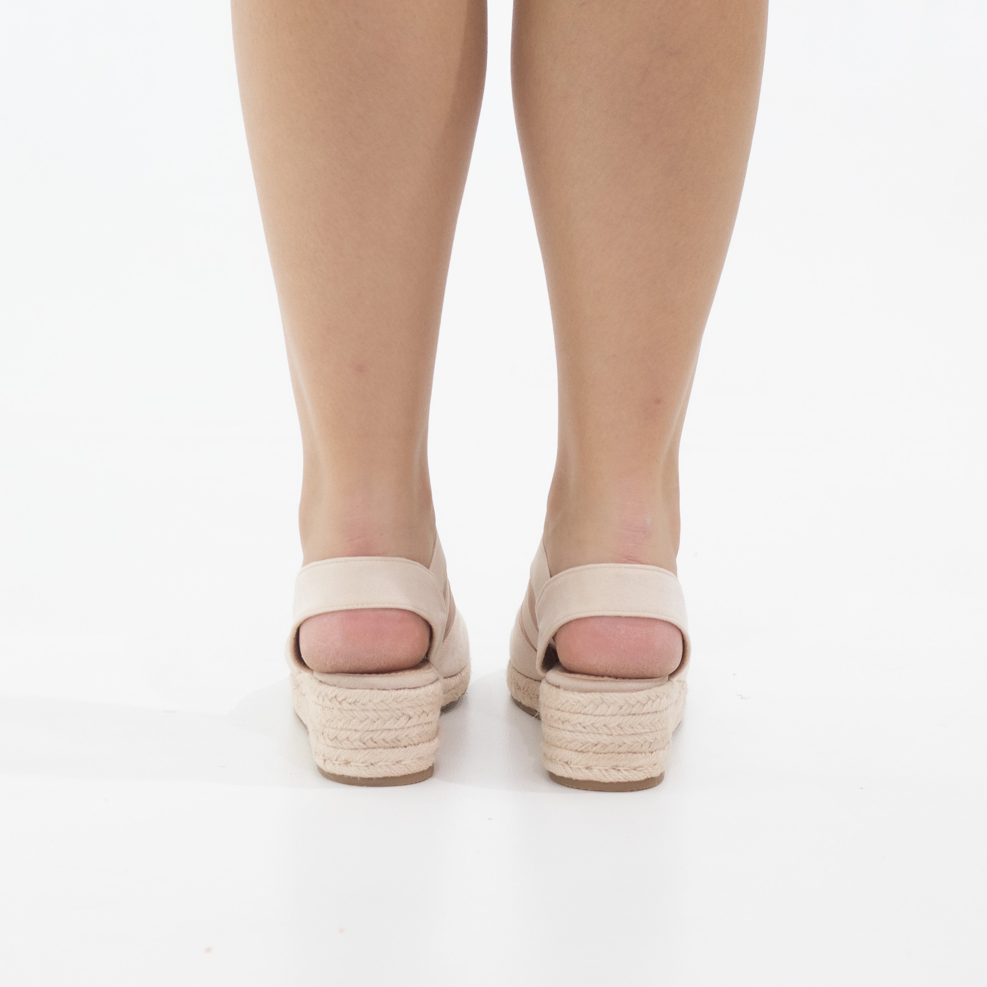 Hype 5.5cm wedge espadrille with elastic beige