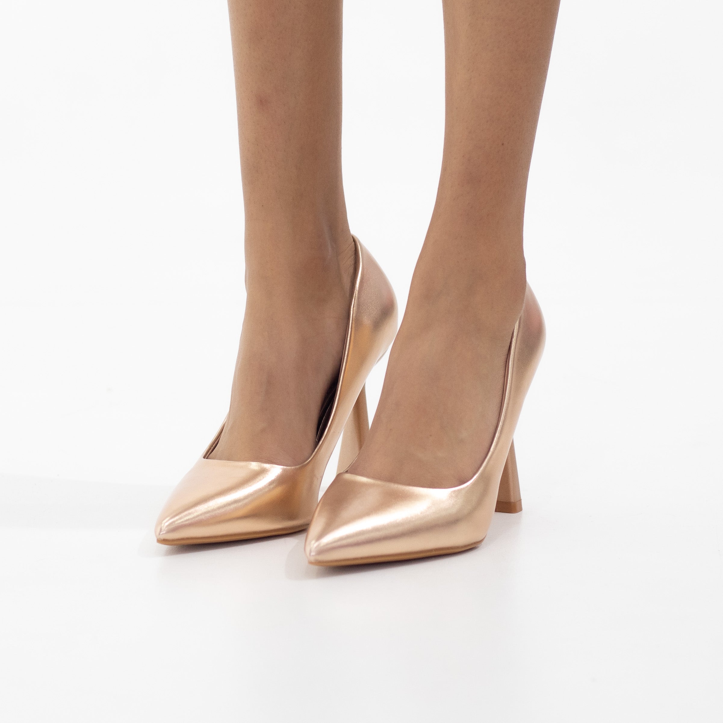 June 10cm sleek stiletto heel court shoes rose gold