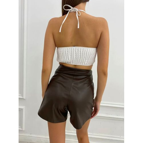 Harper vegan leather short brown