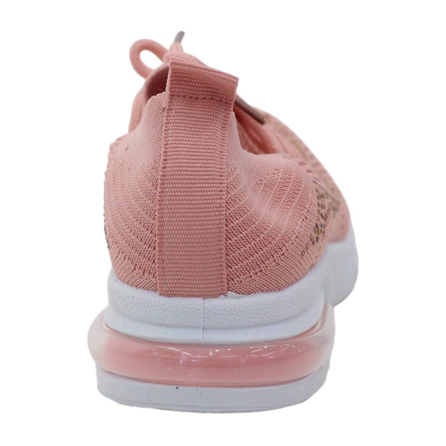 Obioma girls fly knit lace up sneaker with diamonds pink