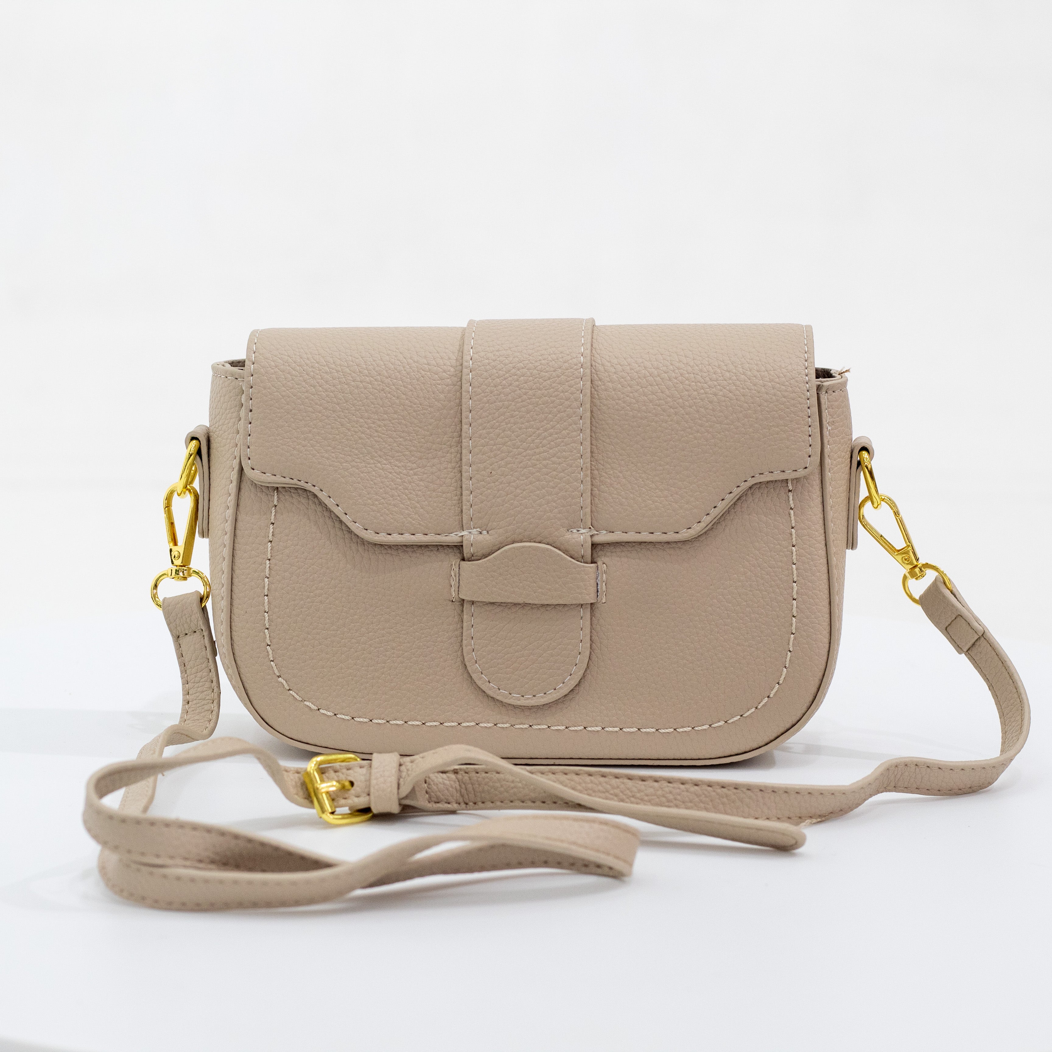 Jen crossbody faux leather bag taupe