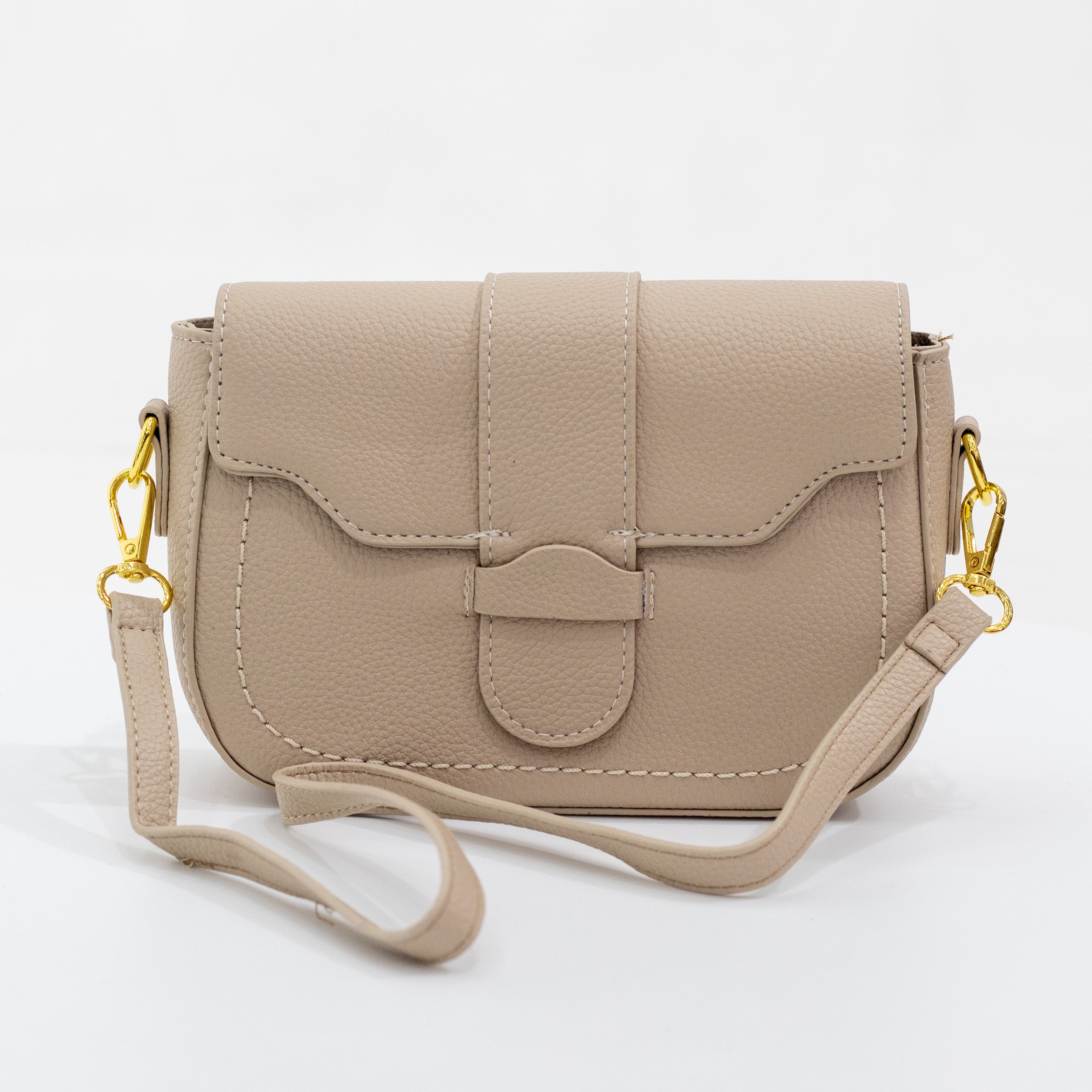 Jen crossbody faux leather bag taupe