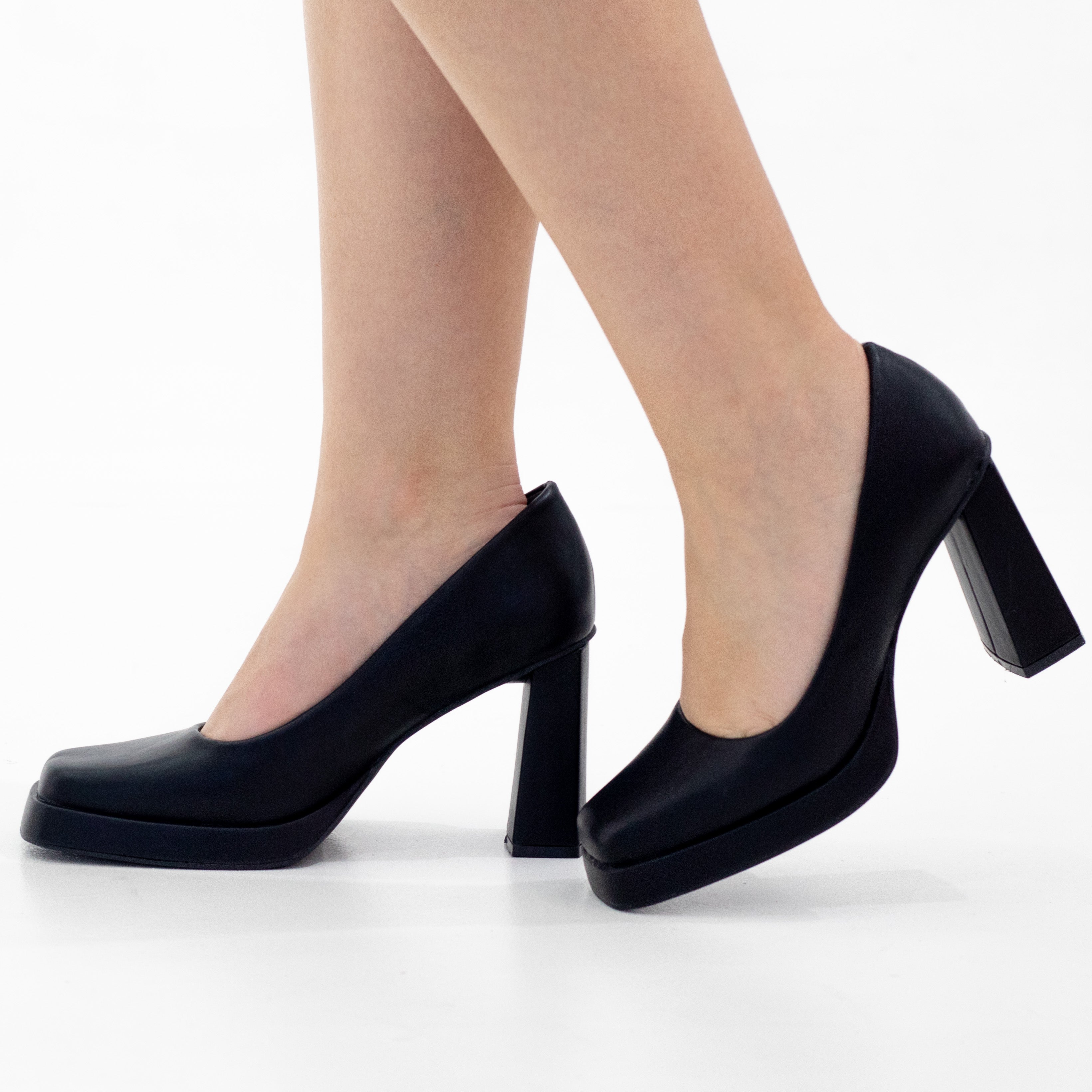 Zenaida pu platform 9cm heel pump black