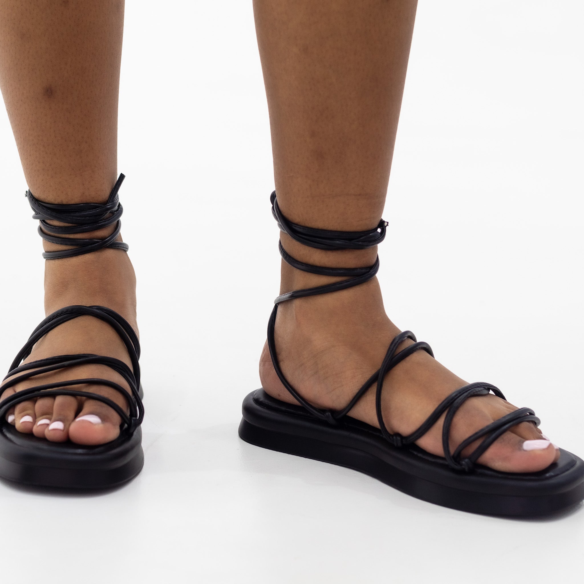 Ulka strappy flat foam sandal black