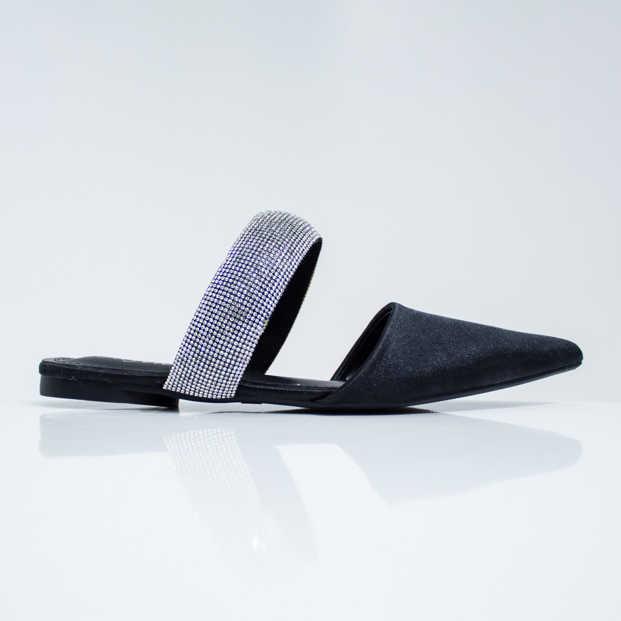 Cordona P1-44 flat diamante belt slide black