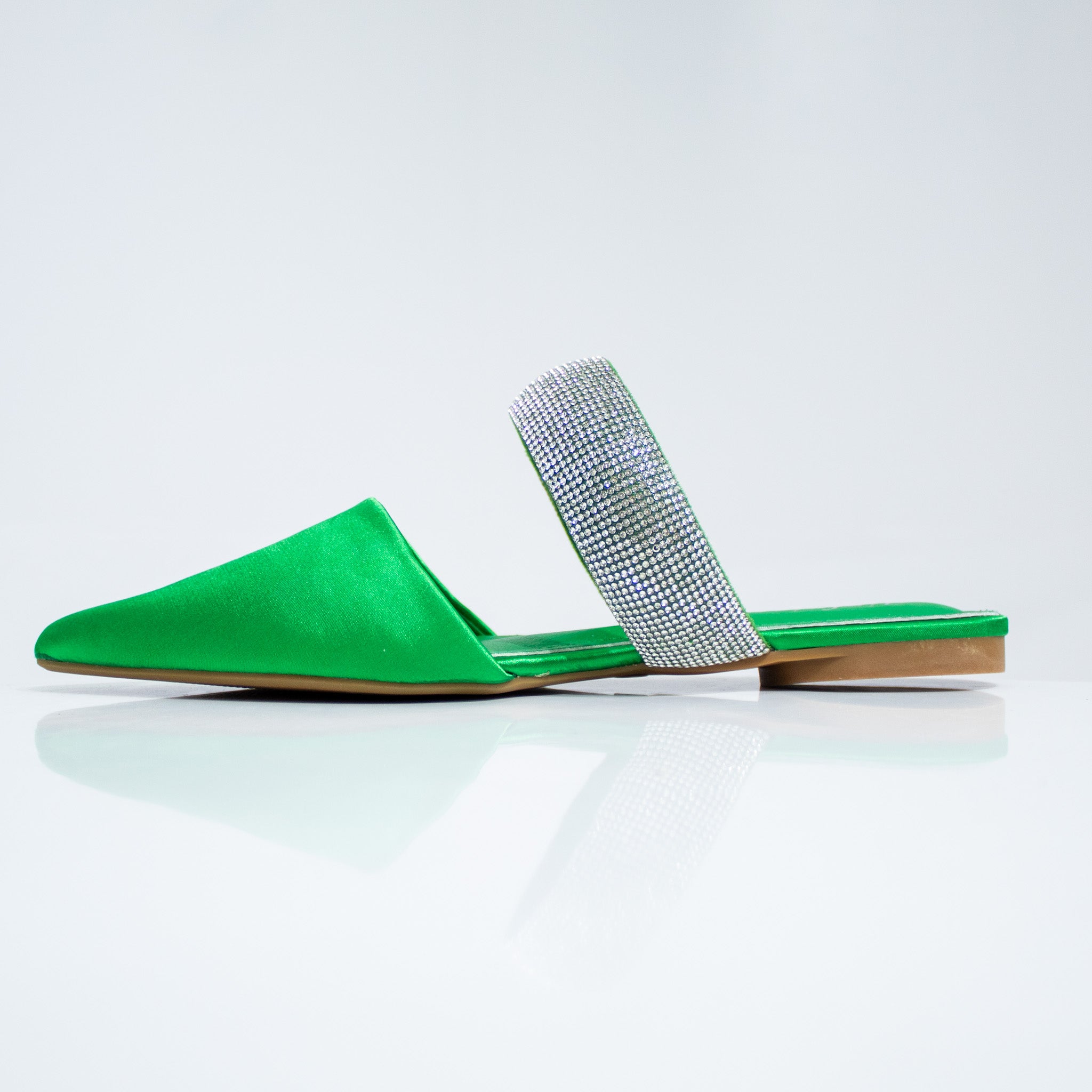 Cordona P1-44 flat diamante belt slide green