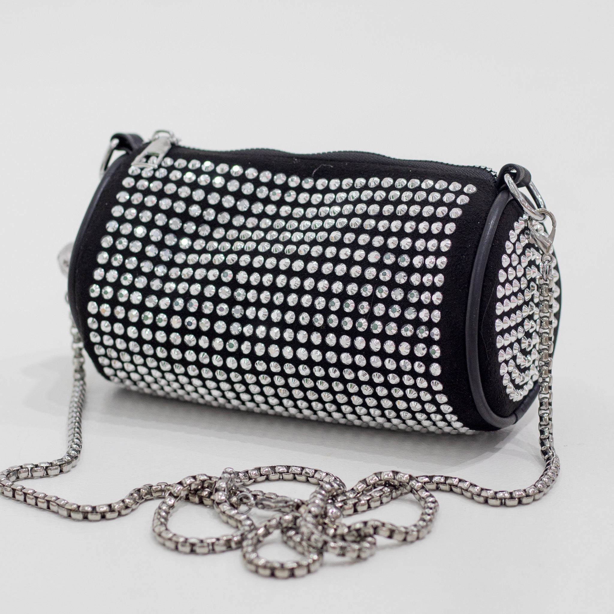 Reno round diamante crossbody bag black