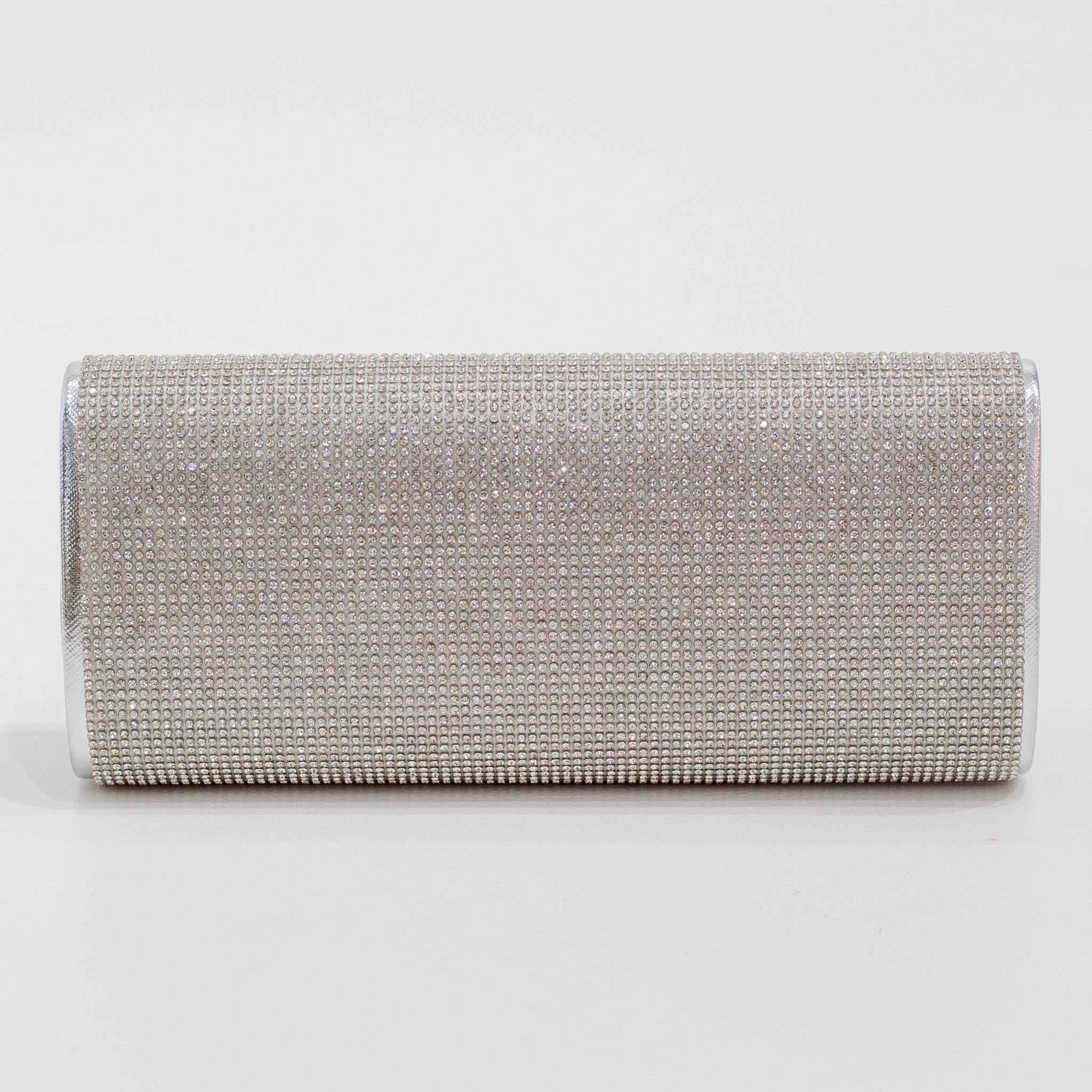 Fagan diamante evening clutch bag silver