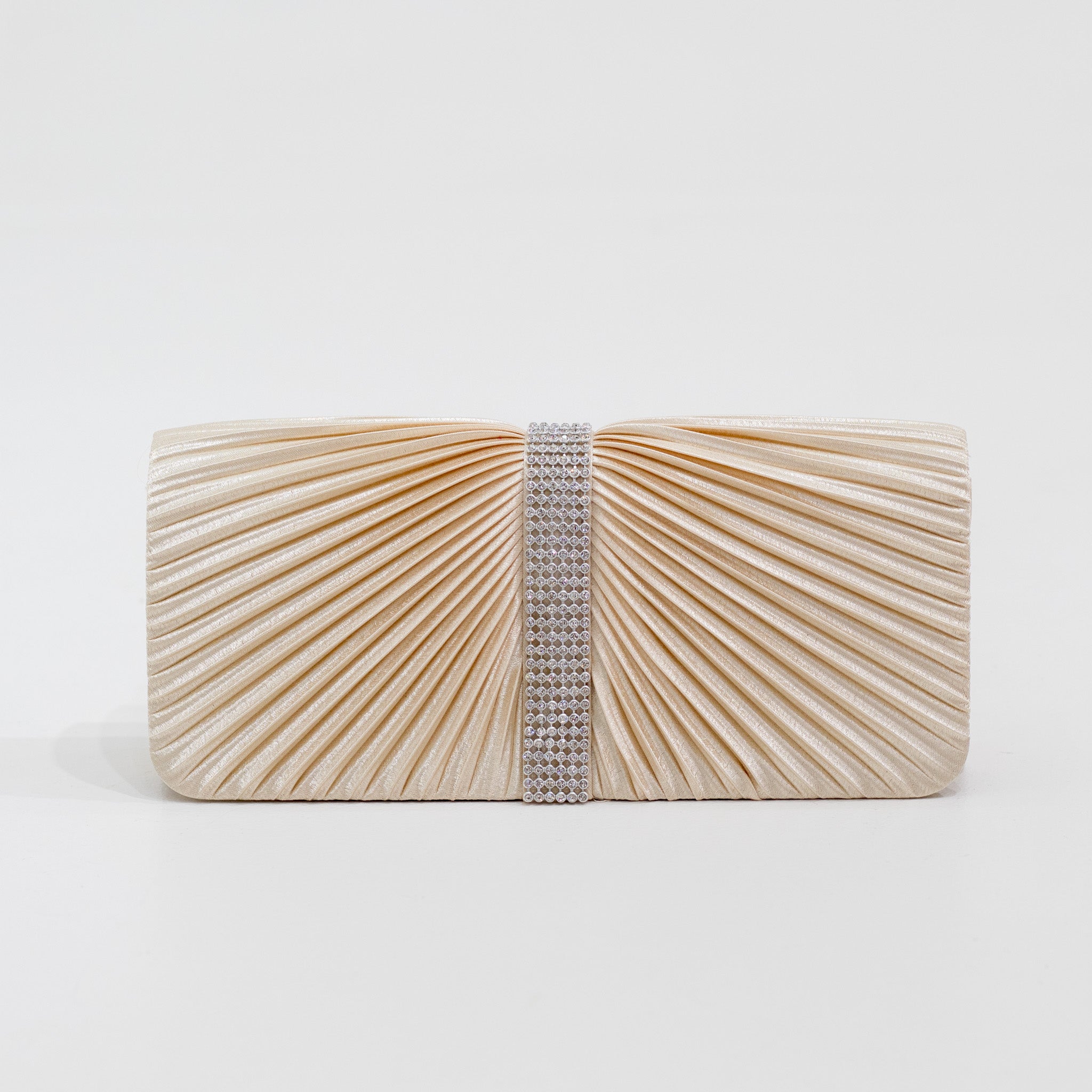 Dalena diamante detailed clutch bag gold