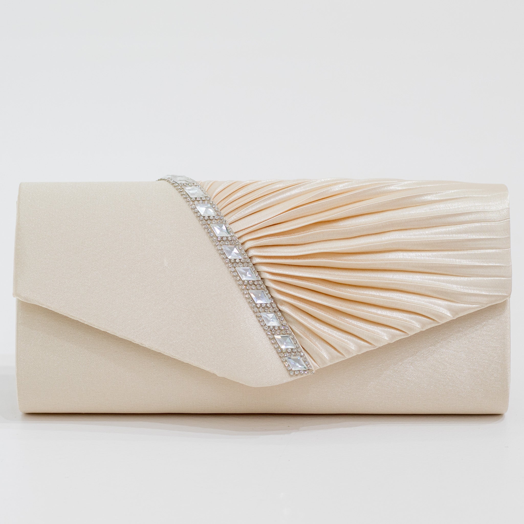 Dome diamante detailed clutch bag gold