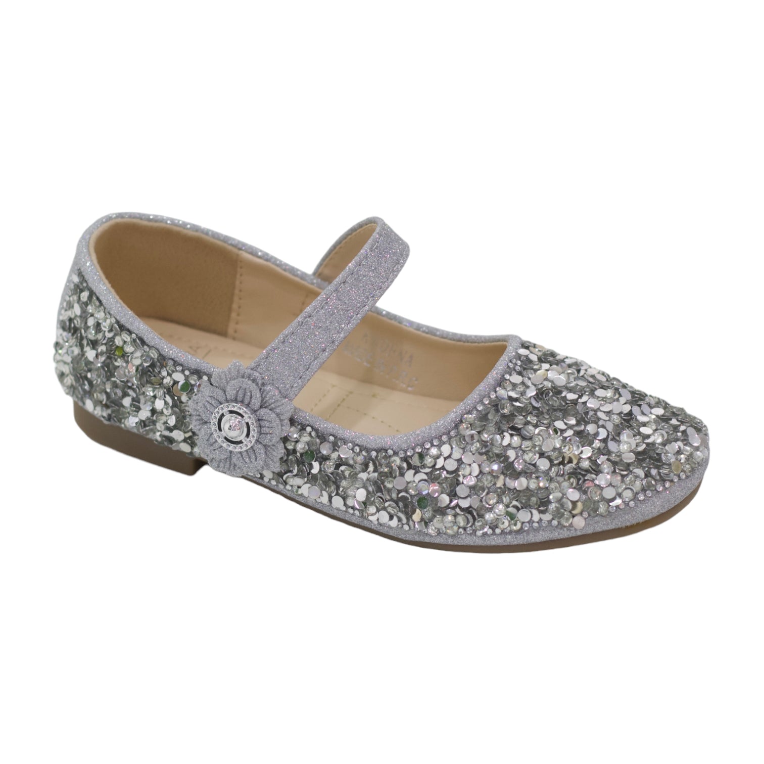 Kadena glitter girls dress pump silver