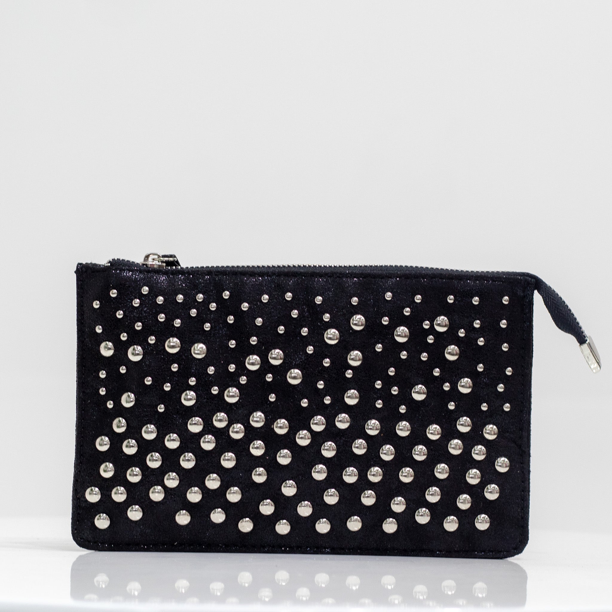 Yasmin studded nubuck chain sling bag black