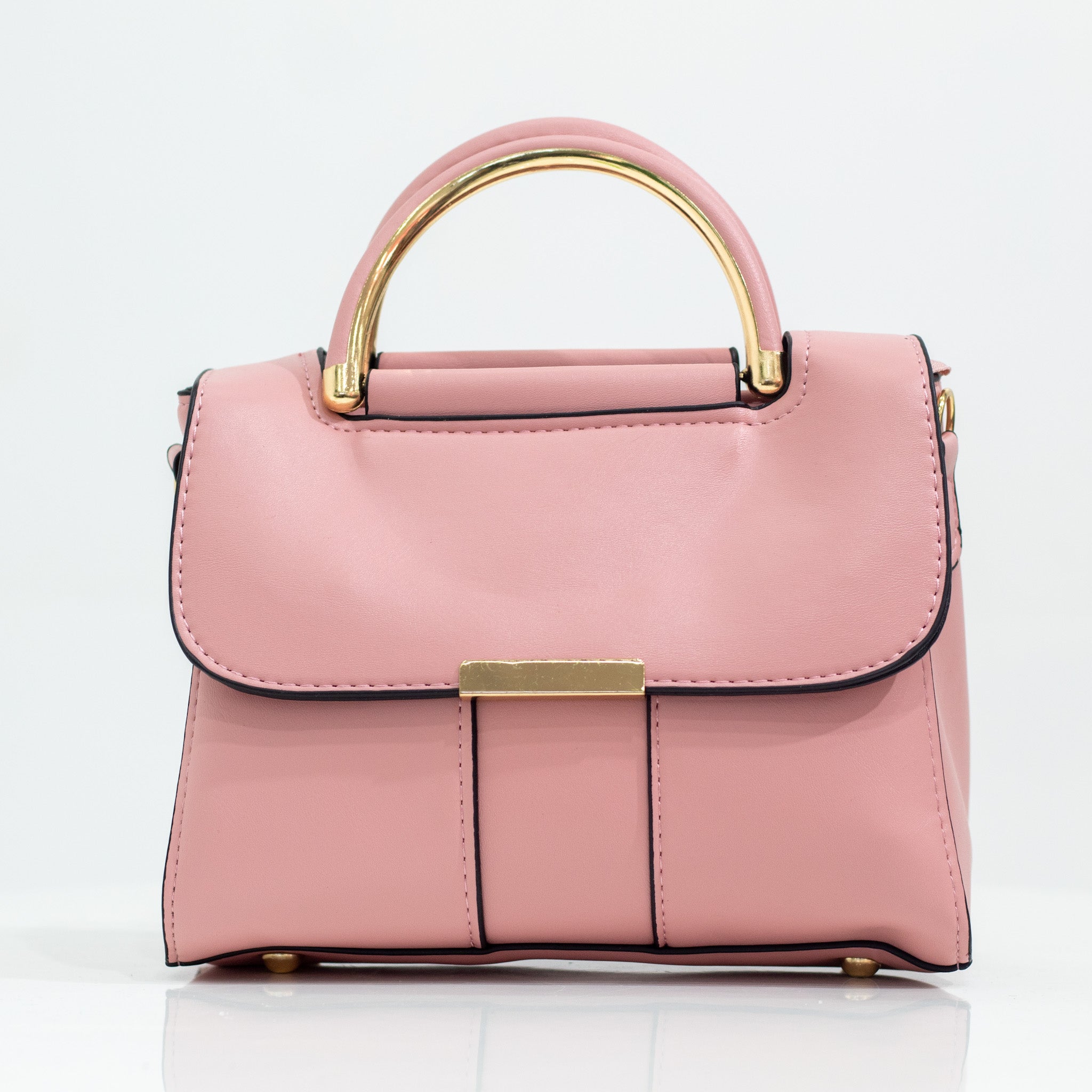 Qiana faux leather hand bag pink