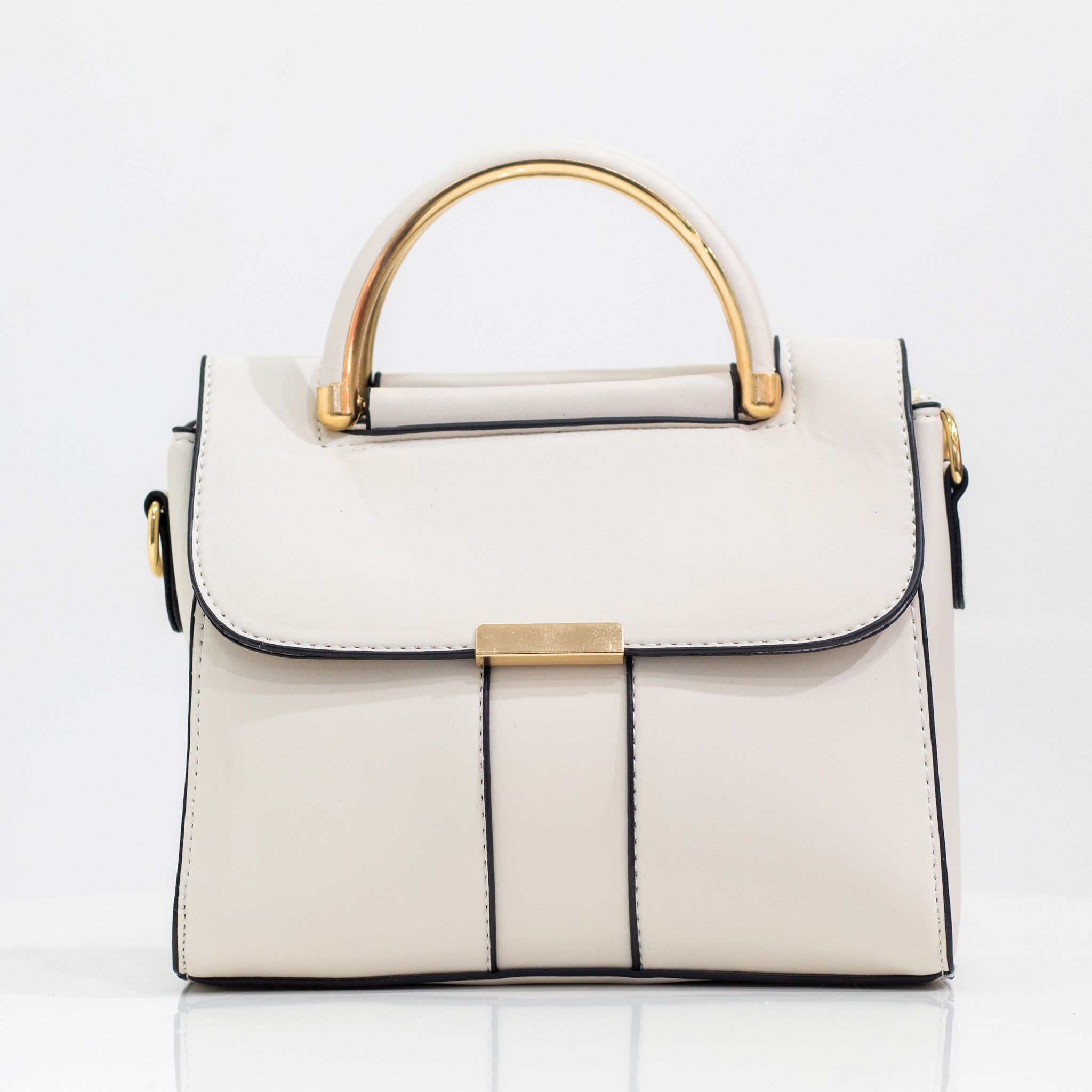 Qiana faux leather hand bag white