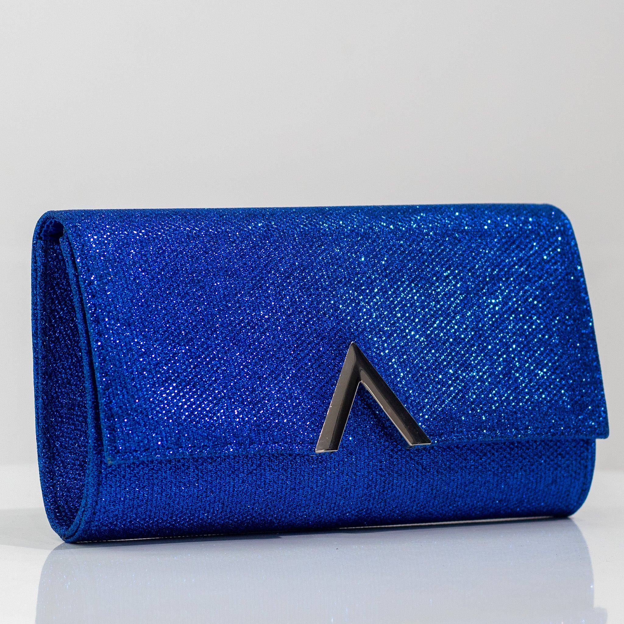 Xiomara diamante simmer clutch bag blue