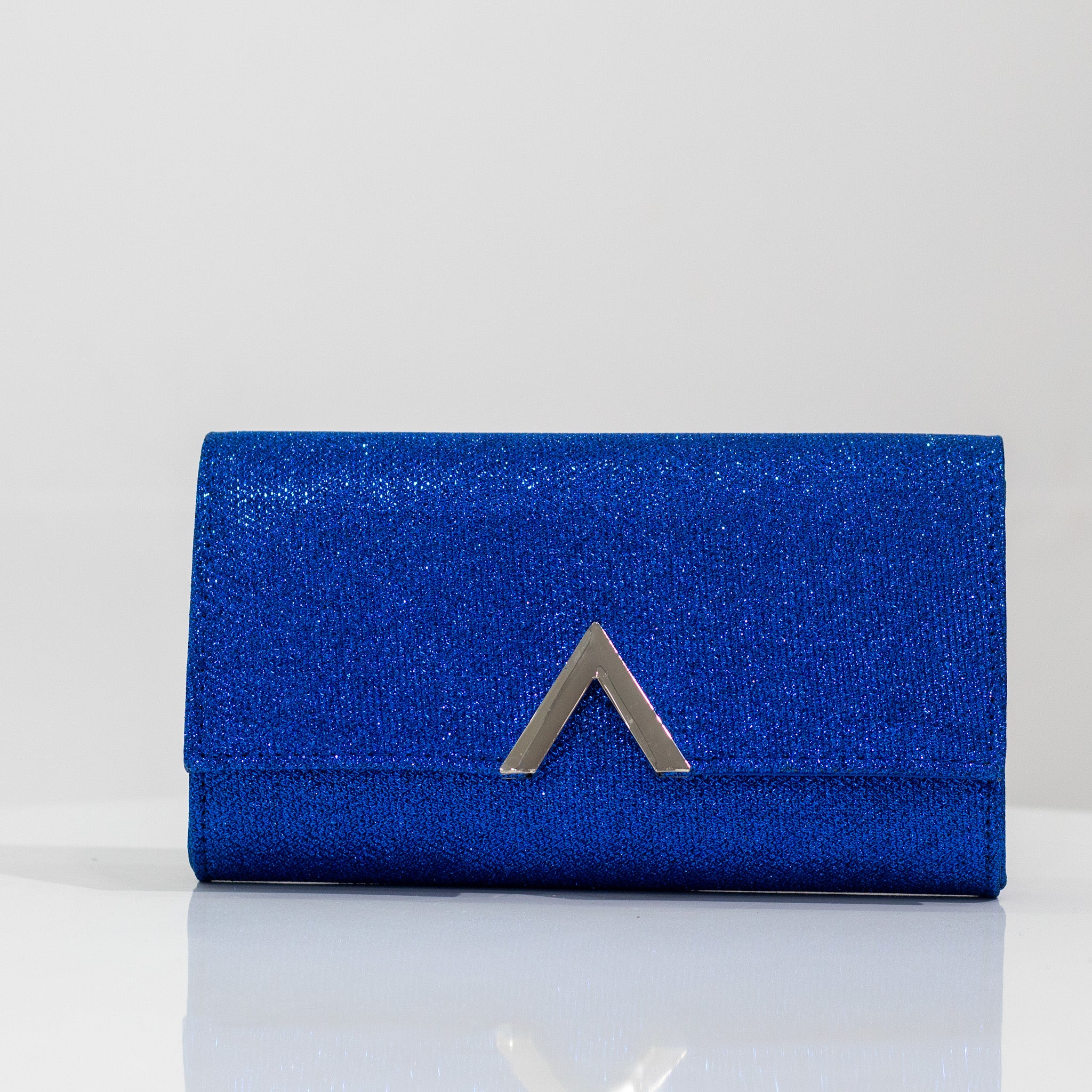 Xiomara diamante simmer clutch bag blue