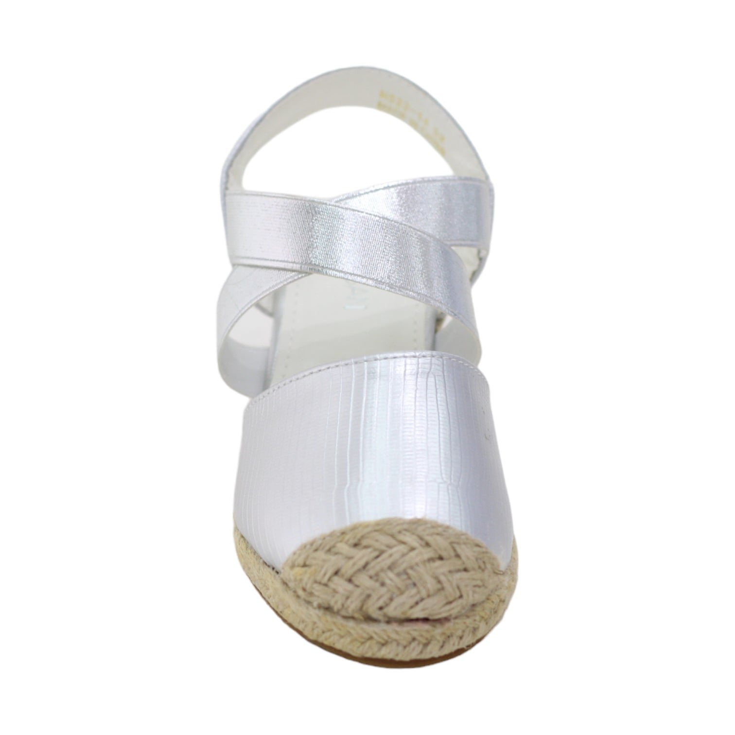 Atero girls wedge espadrille shoe silver