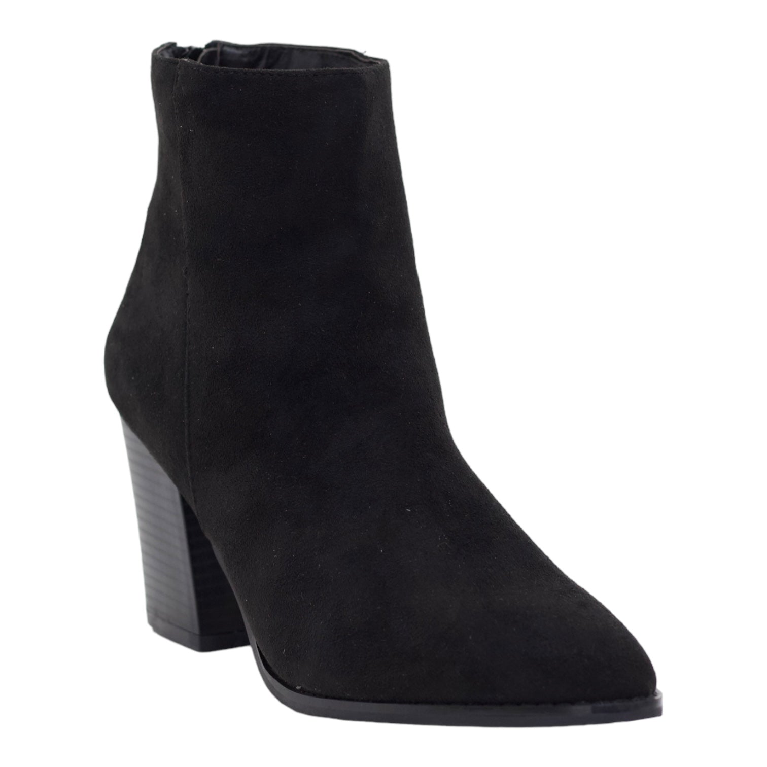 Black 8cm block heel LA08-17 suede ankle boot shelin