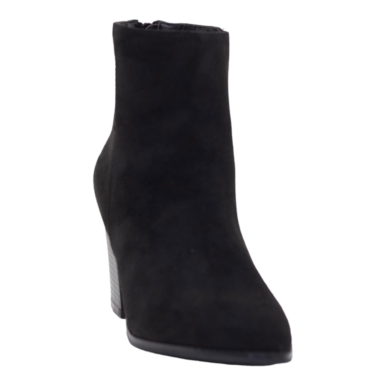 Black 8cm block heel LA08-17 suede ankle boot shelin