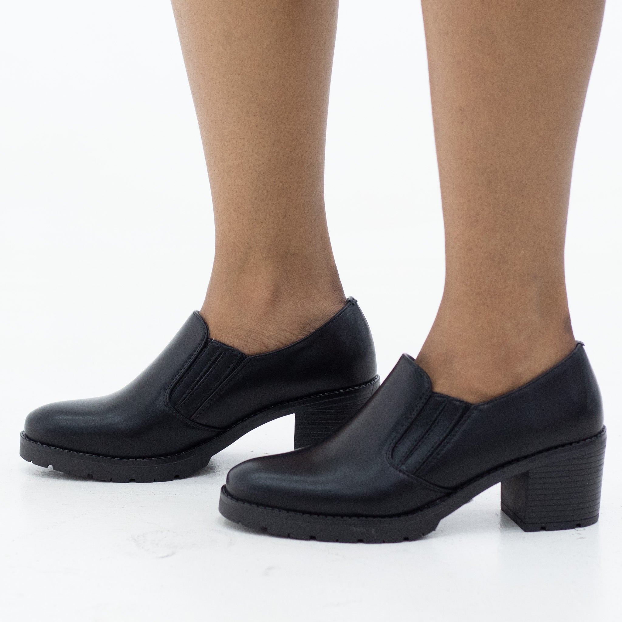 Giana slip on brogue on 6cm heel black