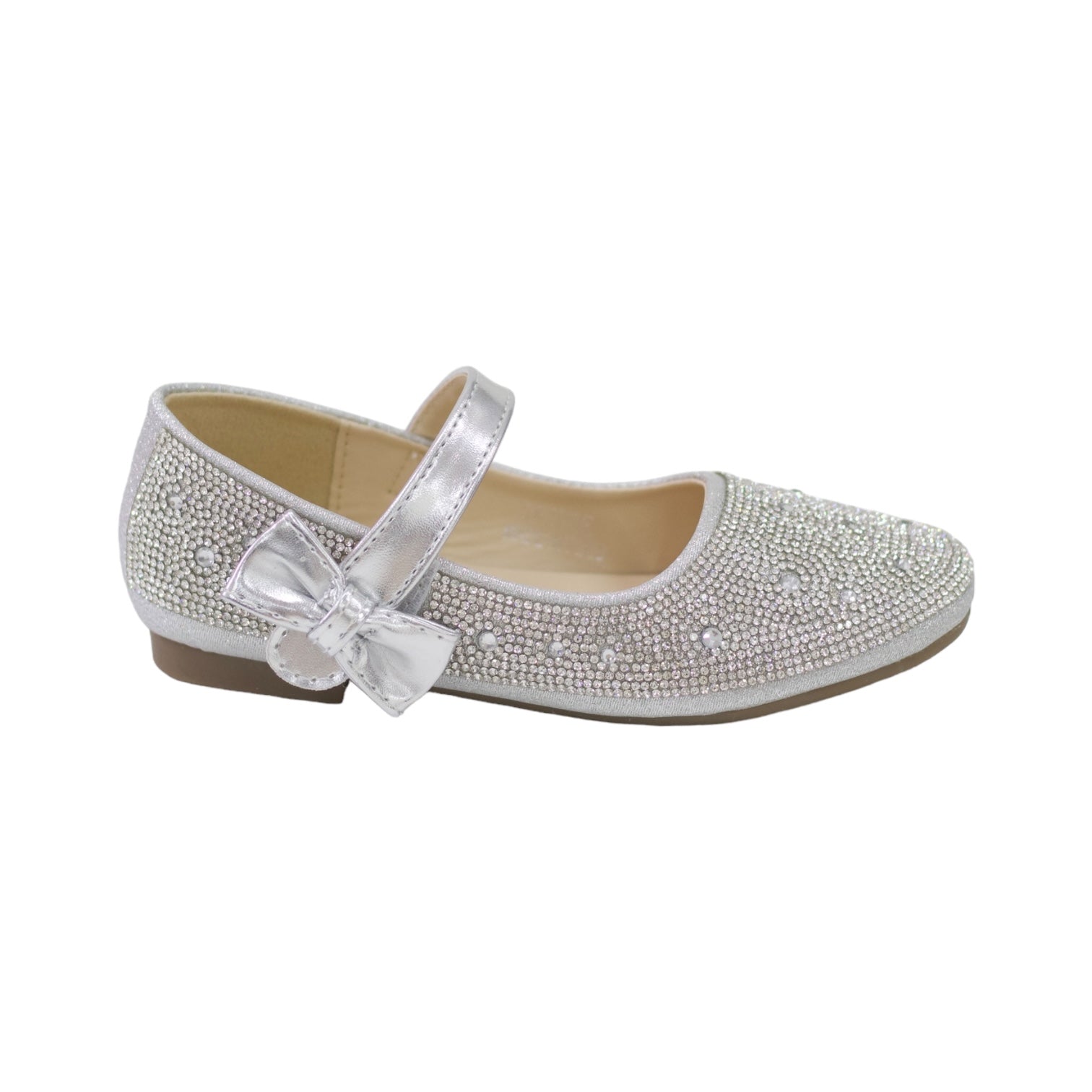 Saydee girls diamante ballarina silver