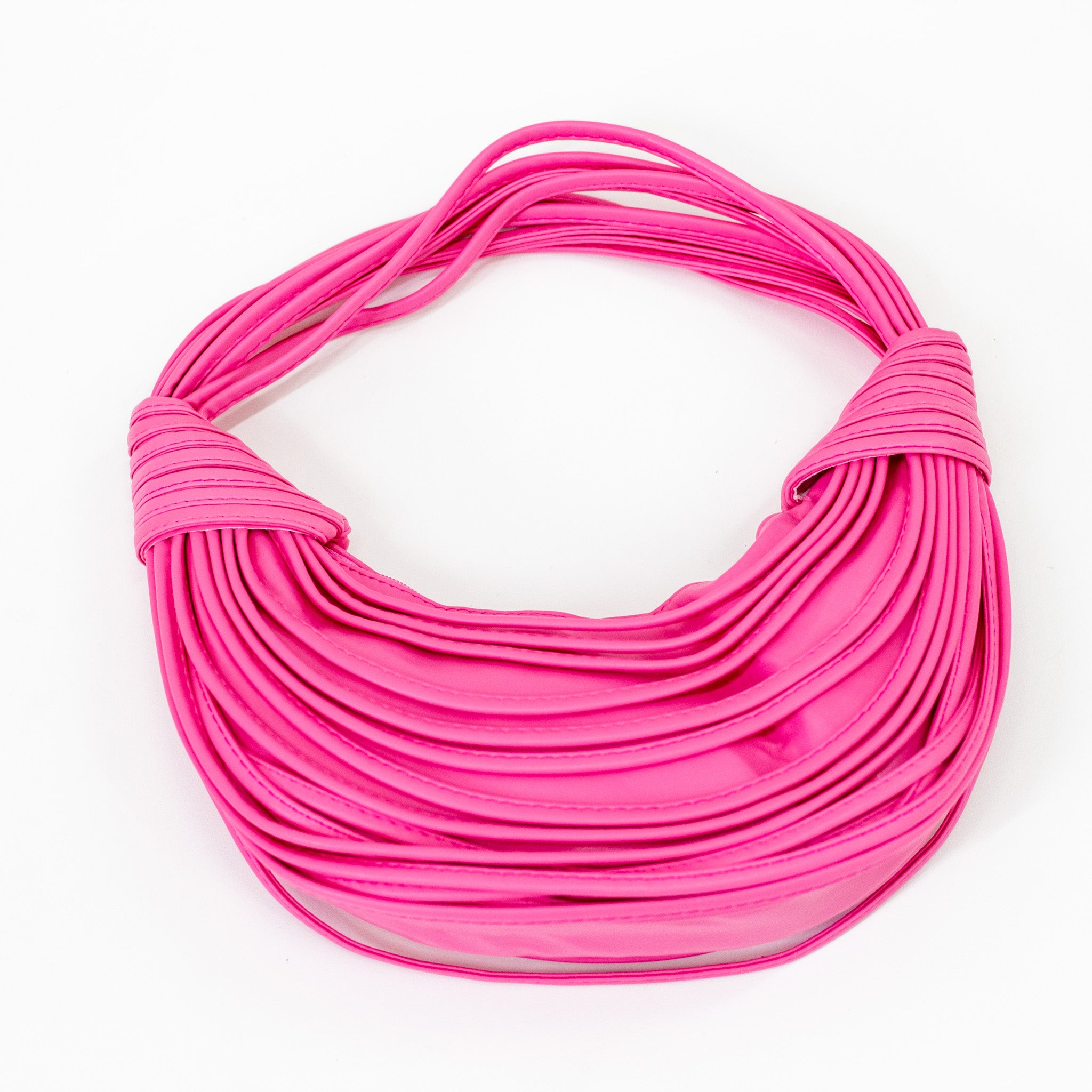 Shibz strippy belts rigid shoulder bag fuchsia