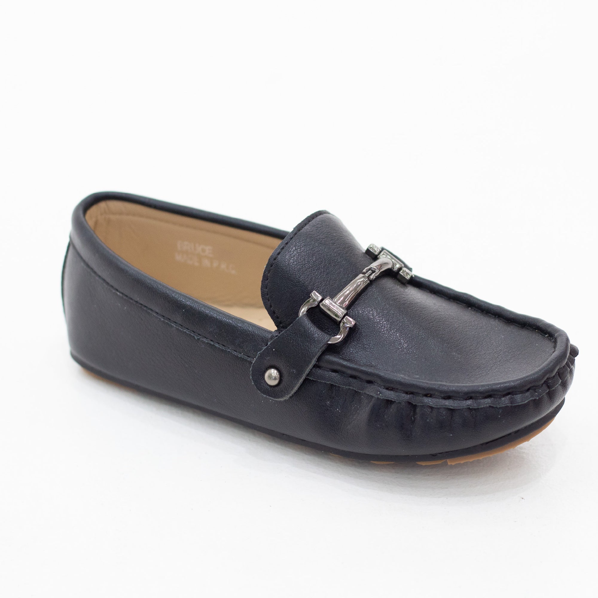 Bruce boys moc shoes with a gun metal buckle