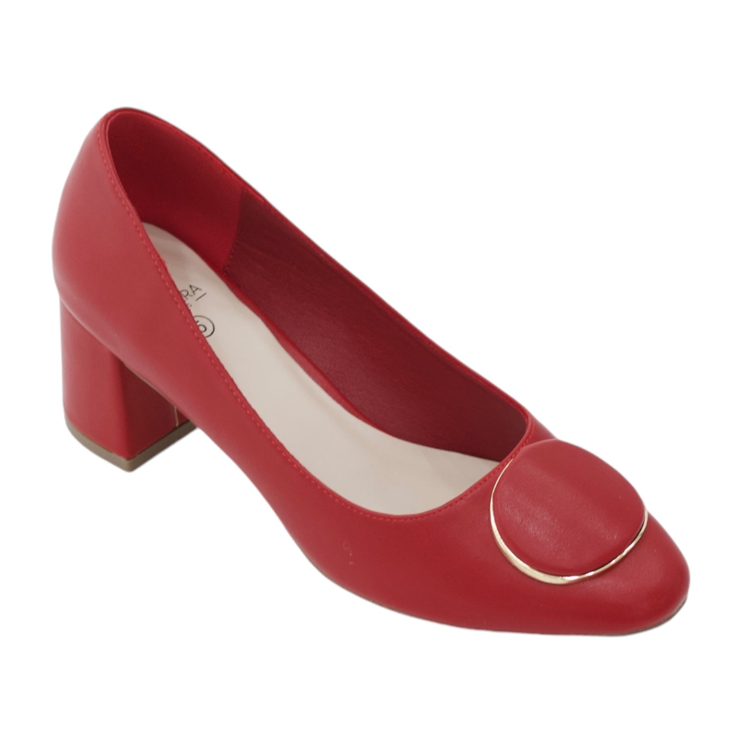 Belinha 6cm heel comfy court shoe with a round trim