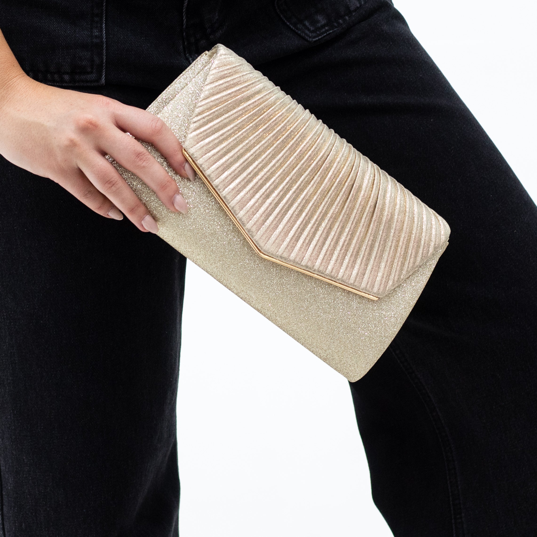 Silva quilted detailed evening clutch bag