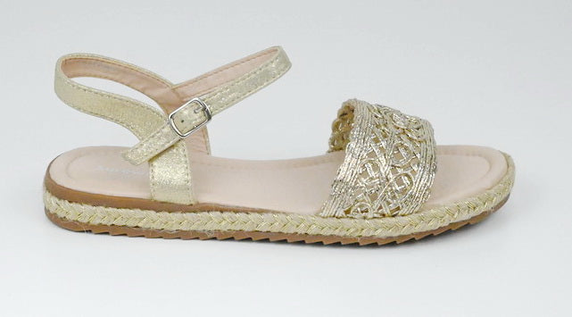 Kweeny girls LSSX291 weaved sandals gold