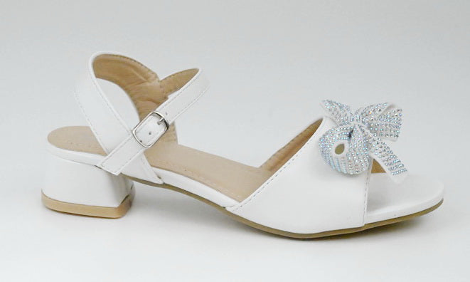 Faliza girls sandal with a bow white