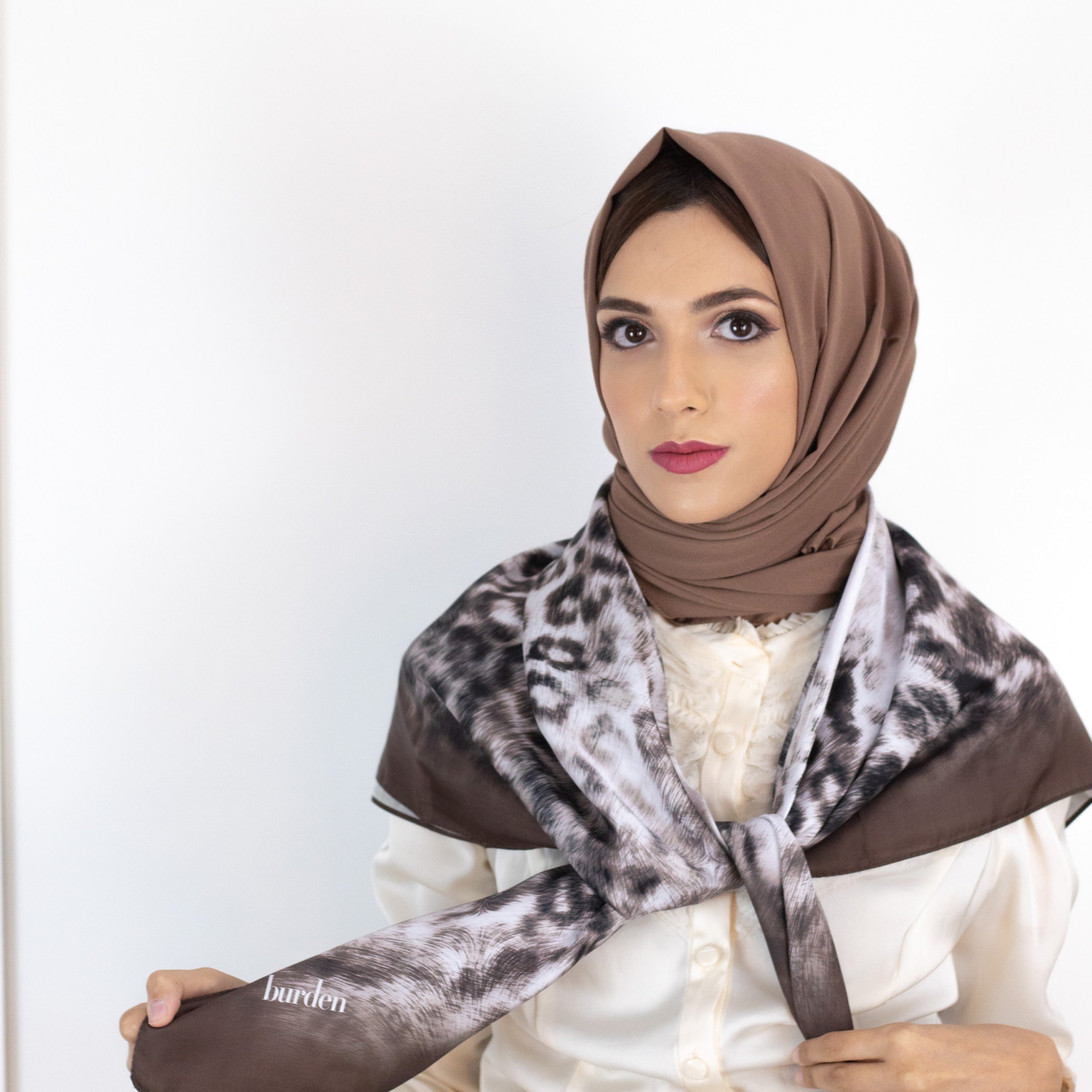Orchid leopard prints imported Turkish scarf