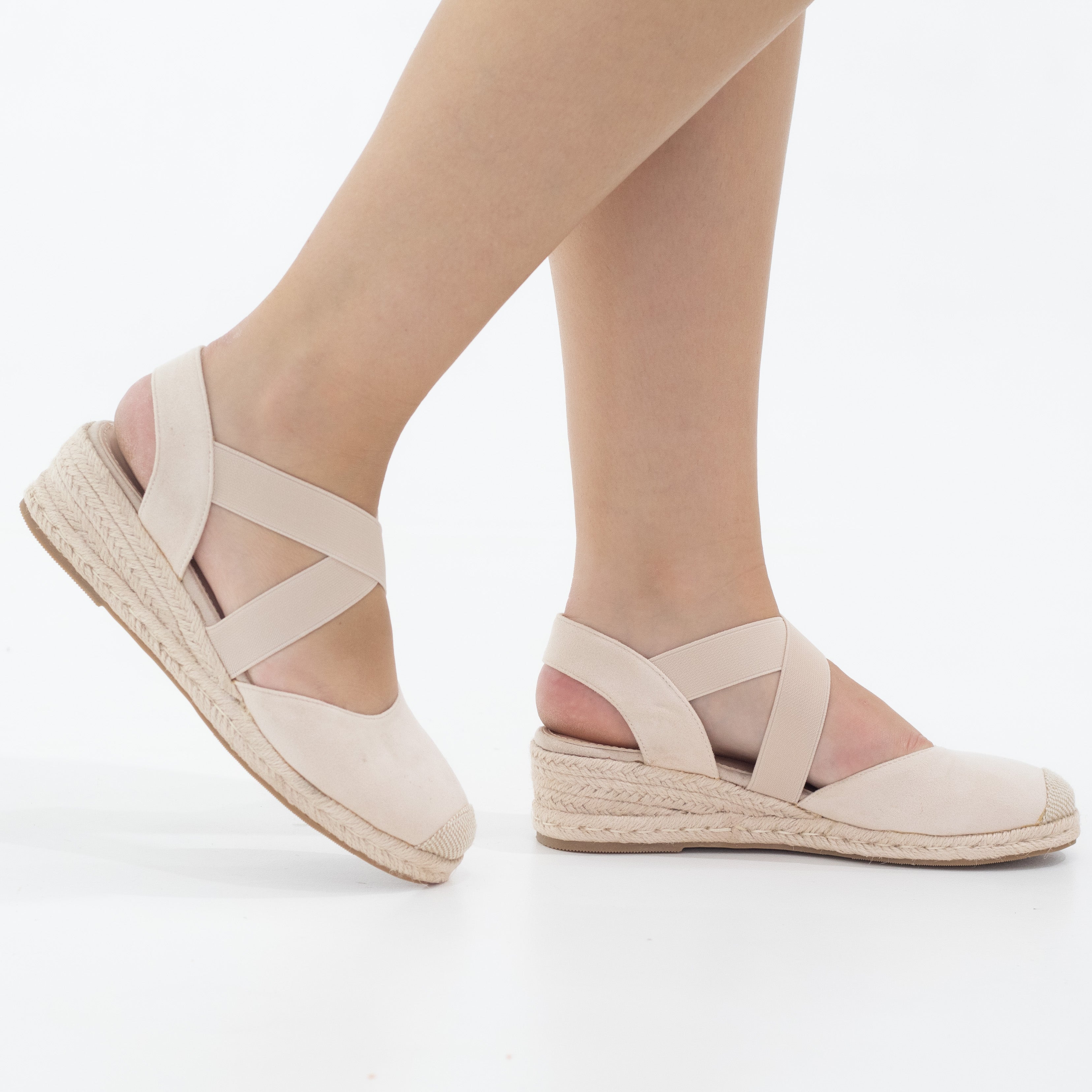 Buy DREAM PAIRS Women's Ankle Strap Closed Toe Espadrille Wedge Heels  Sandals, Nude, 5 at Amazon.in