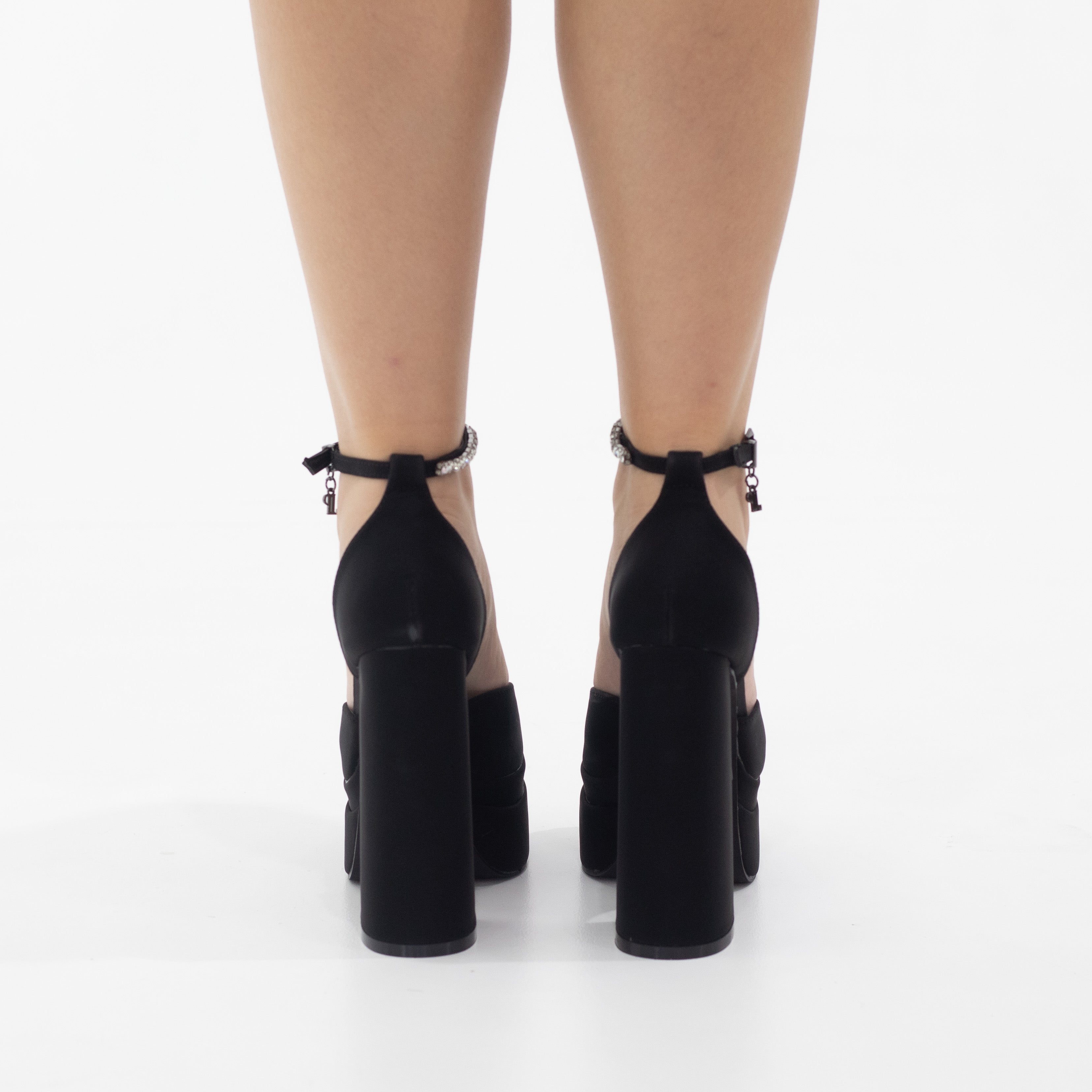 Trixie open waist 14.5cm high heel platform black
