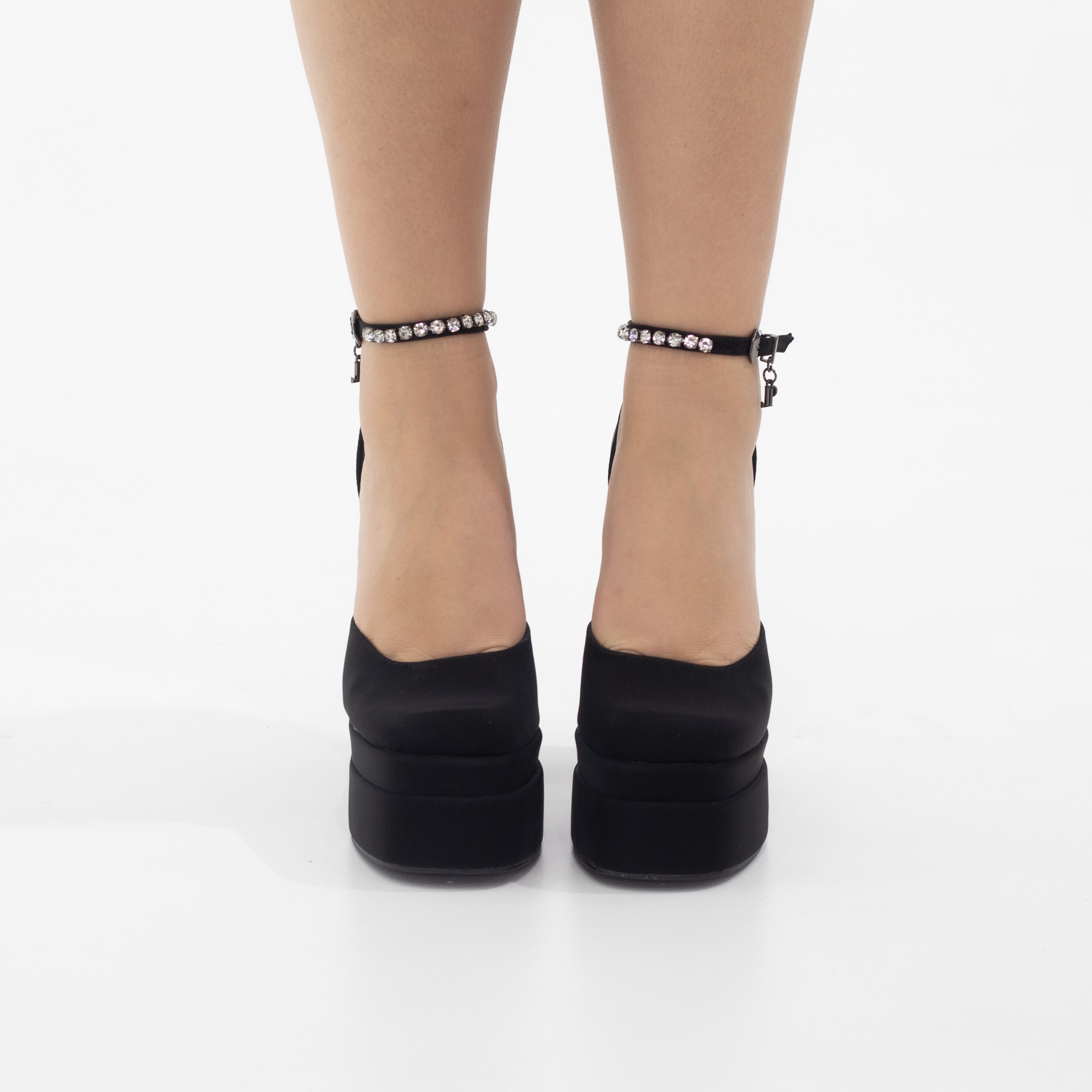 Trixie open waist 14.5cm high heel platform black