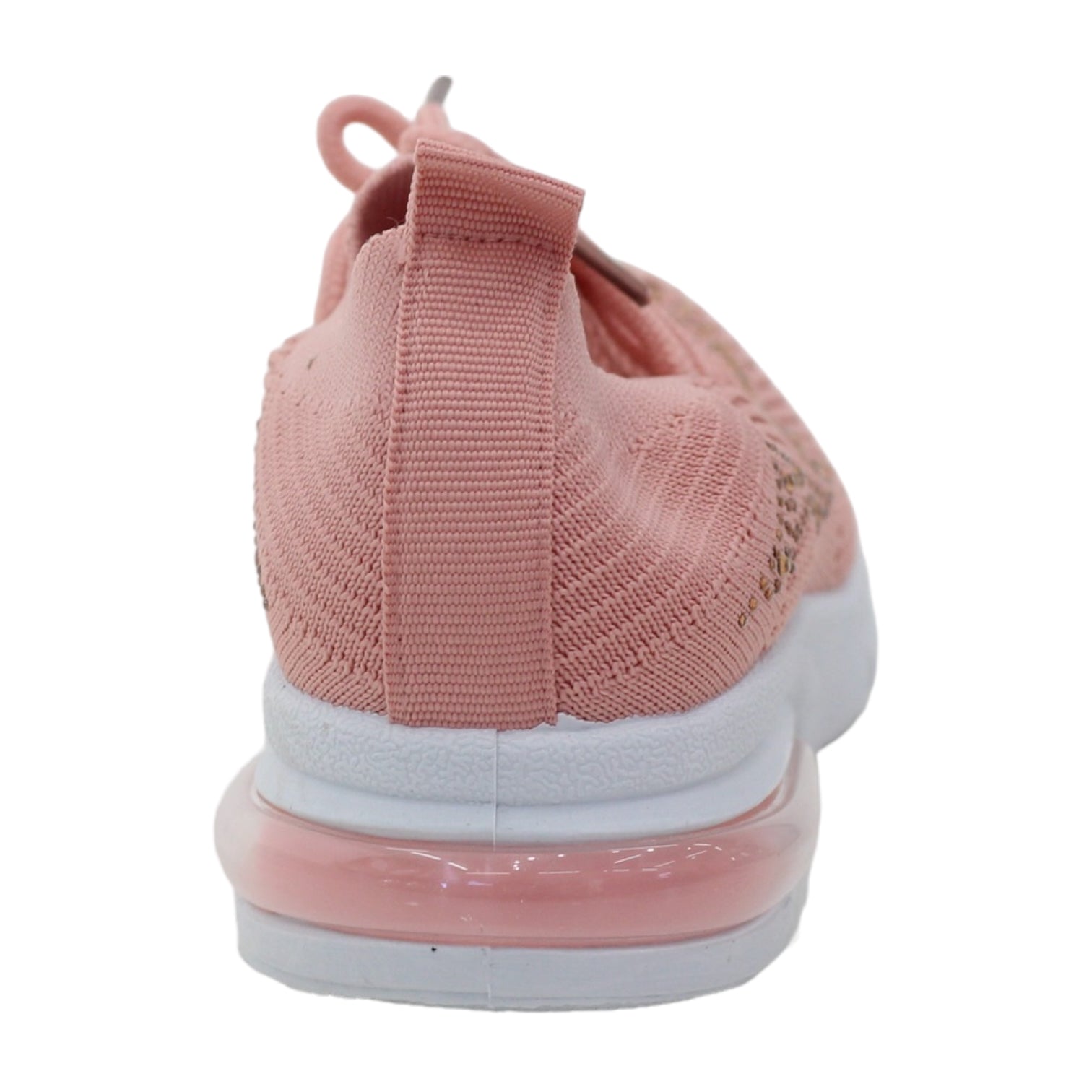 Pink girls fly knit lace up sneaker with diamonds obioma
