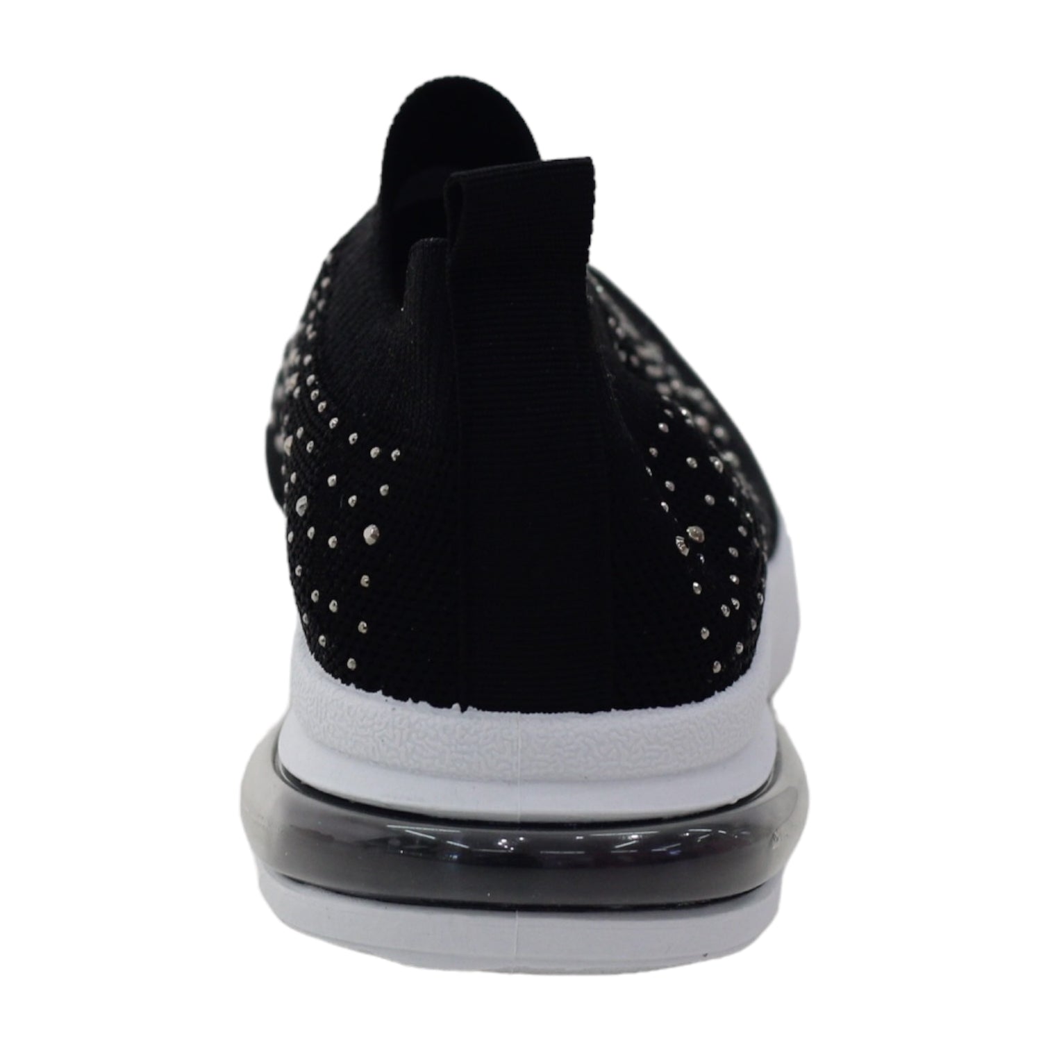 Octavia girls fly knit slip on sneaker with diamonds black