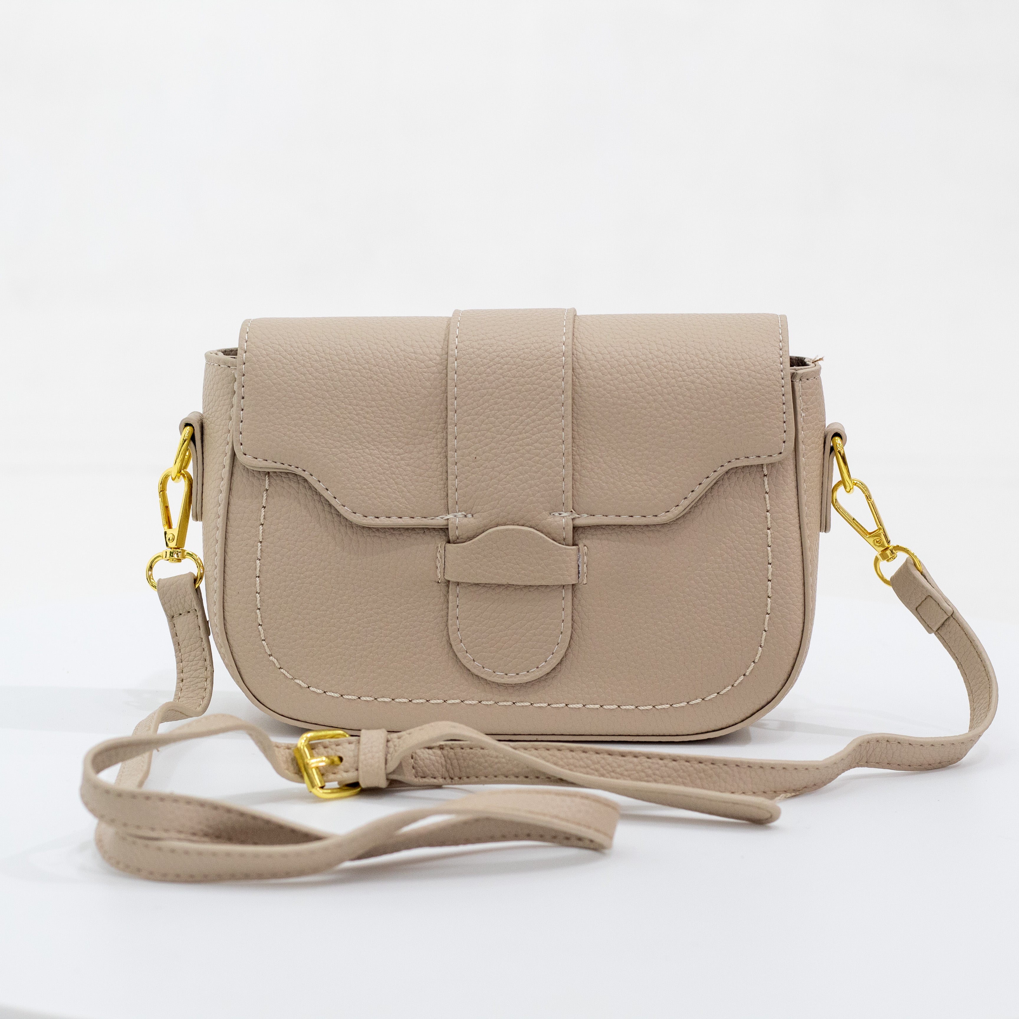 Taupe crossbody faux leather bag jen