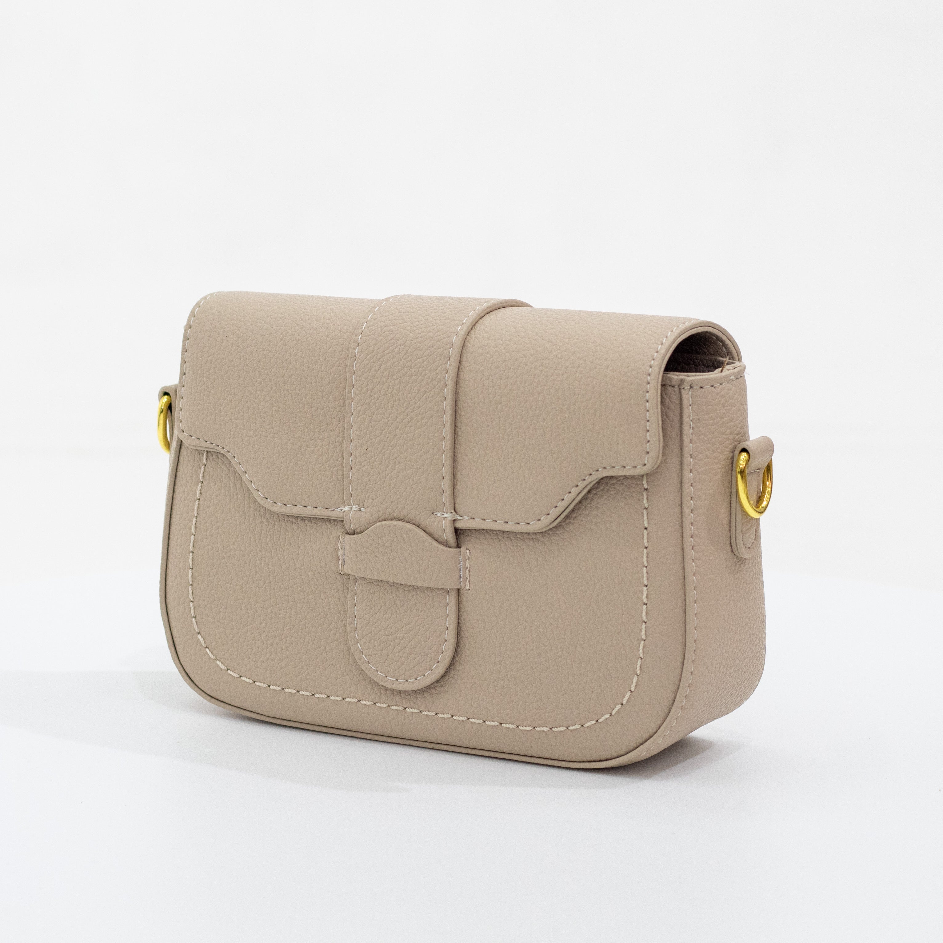 Taupe crossbody faux leather bag jen