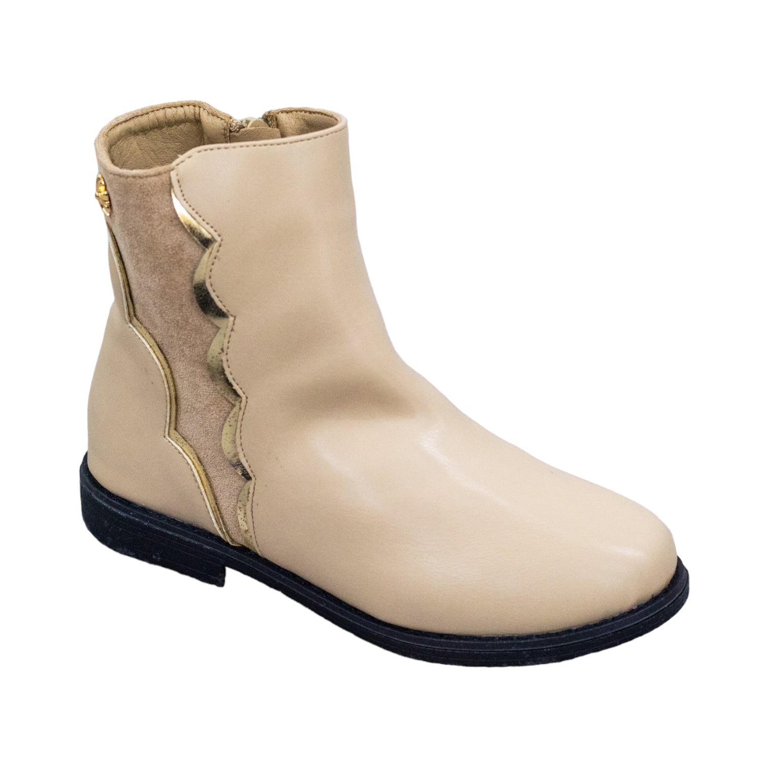 Beige girls ankle boot with side detailed yesenia