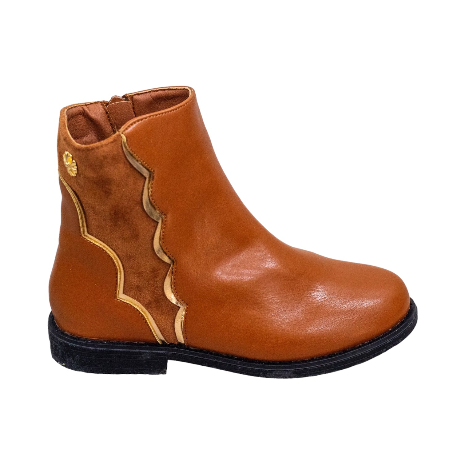 Tan girls ankle boot with side detailed yesenia