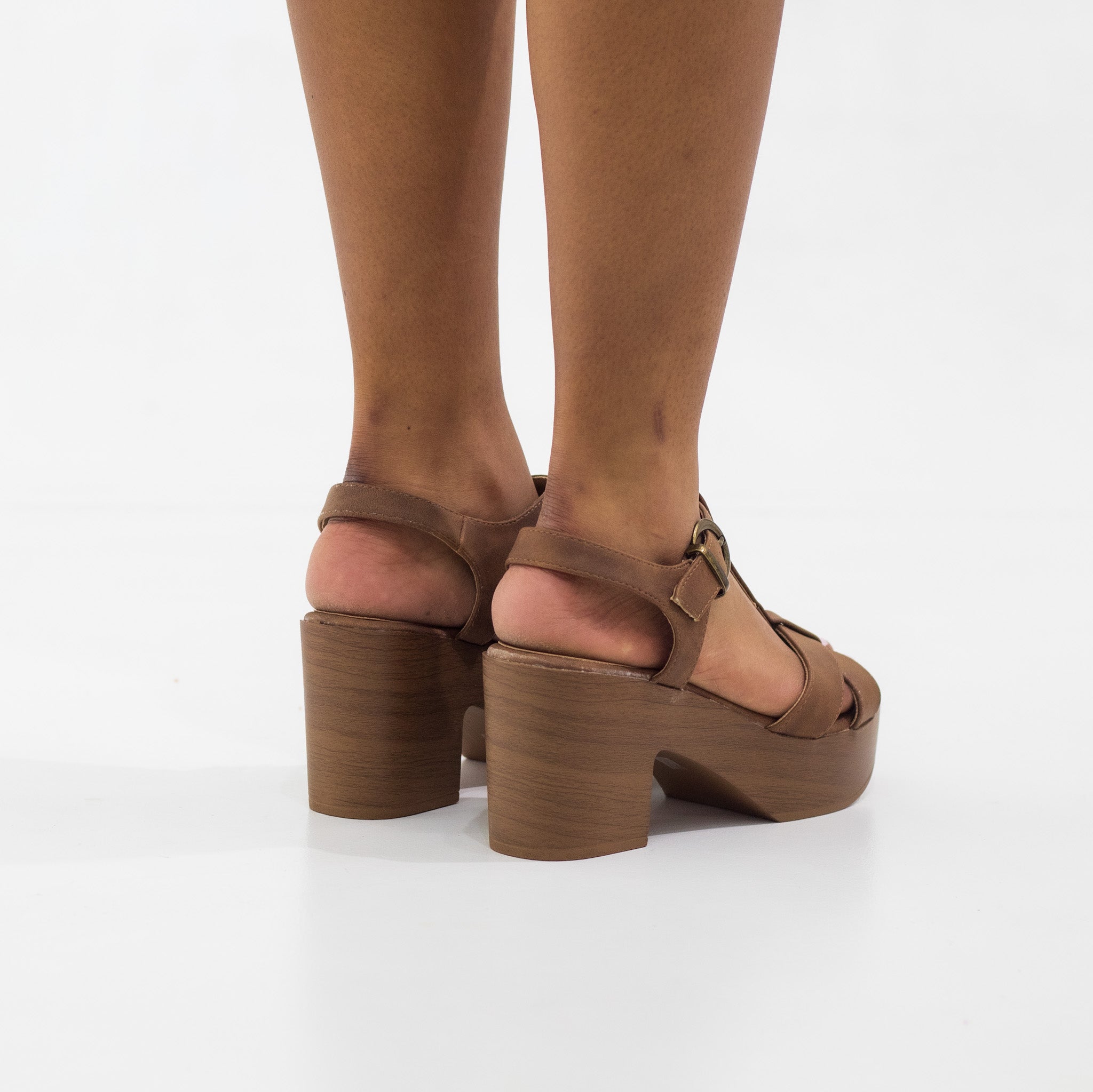 Udako platform one band sandal 8cm heel brown