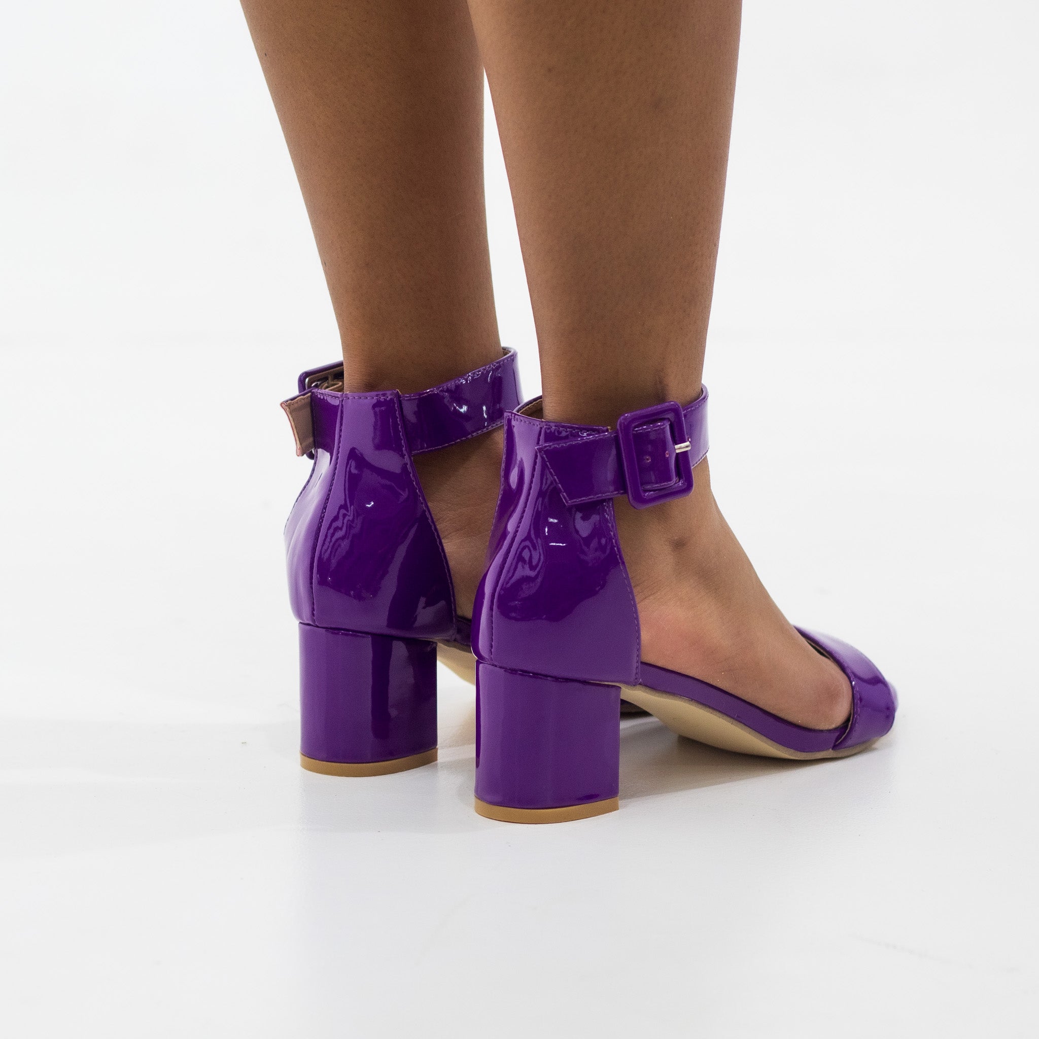 Ulana one band ankle strap 5.5cm heel sandal pat purple