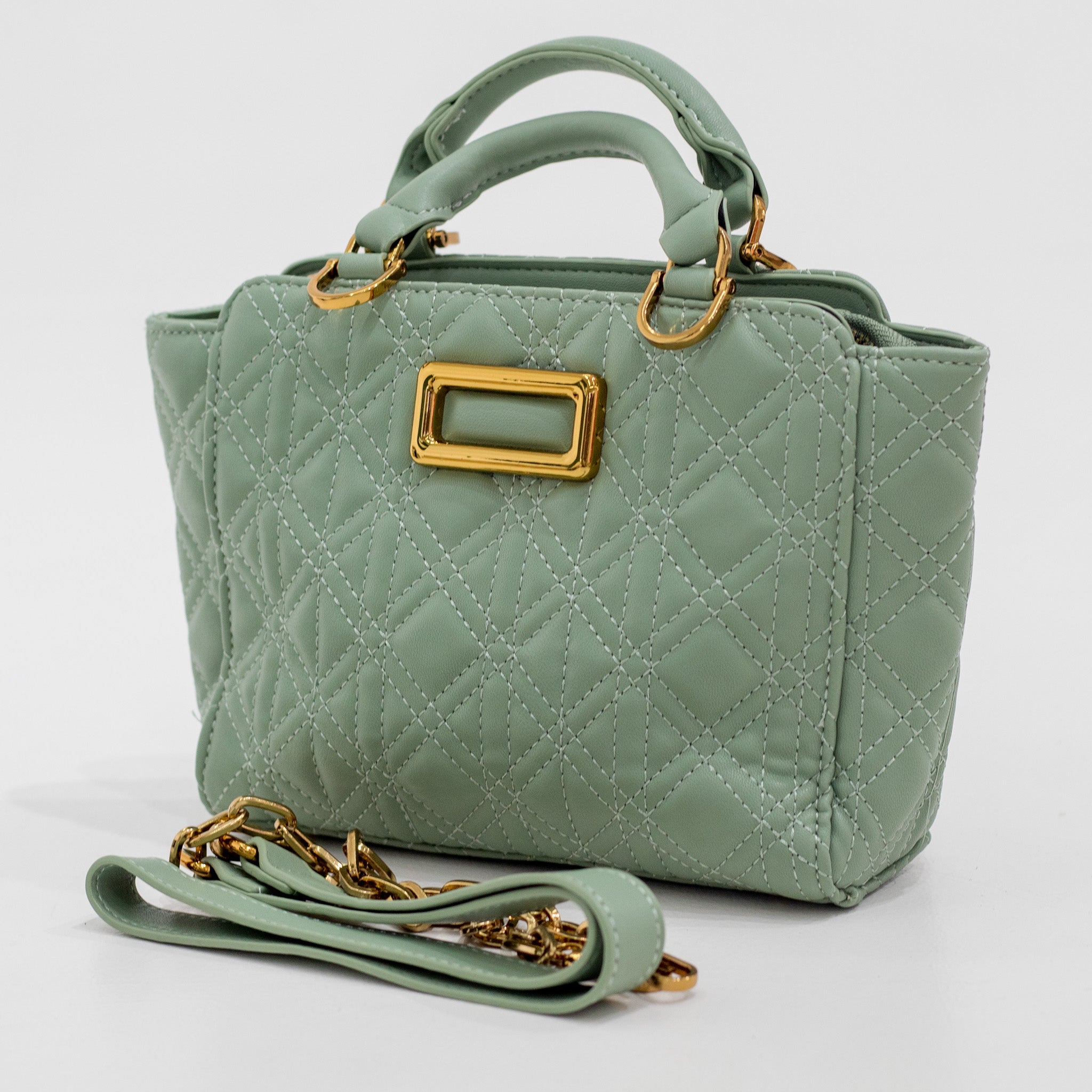 Zara pleated mini bag green