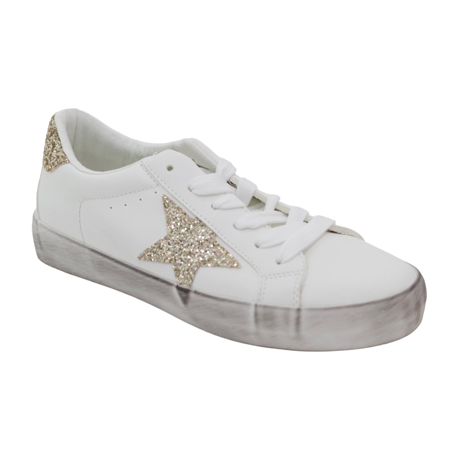 Gold Scoutt lace up sneaker glitter merry