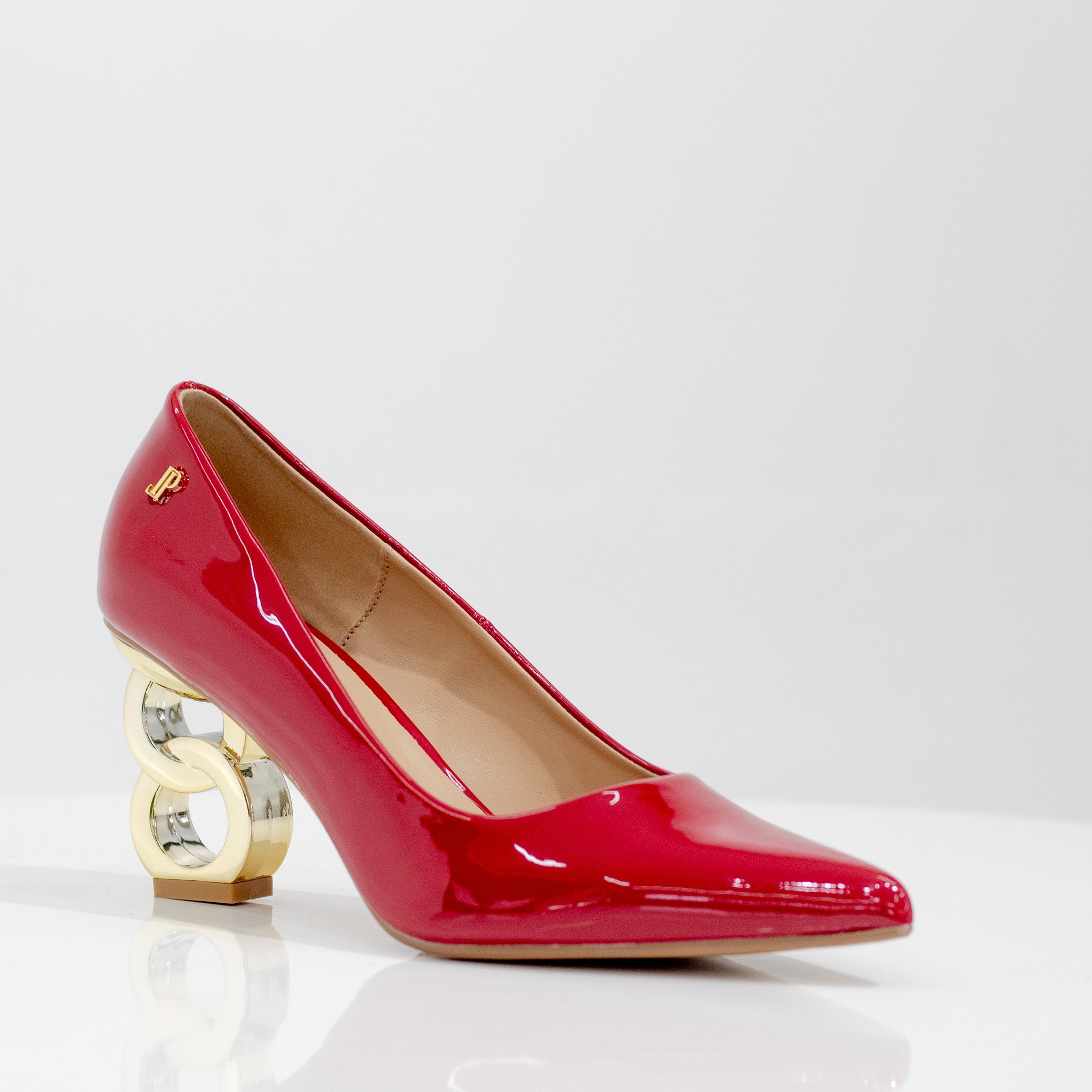 red pointy court heel on special 2 circle heel